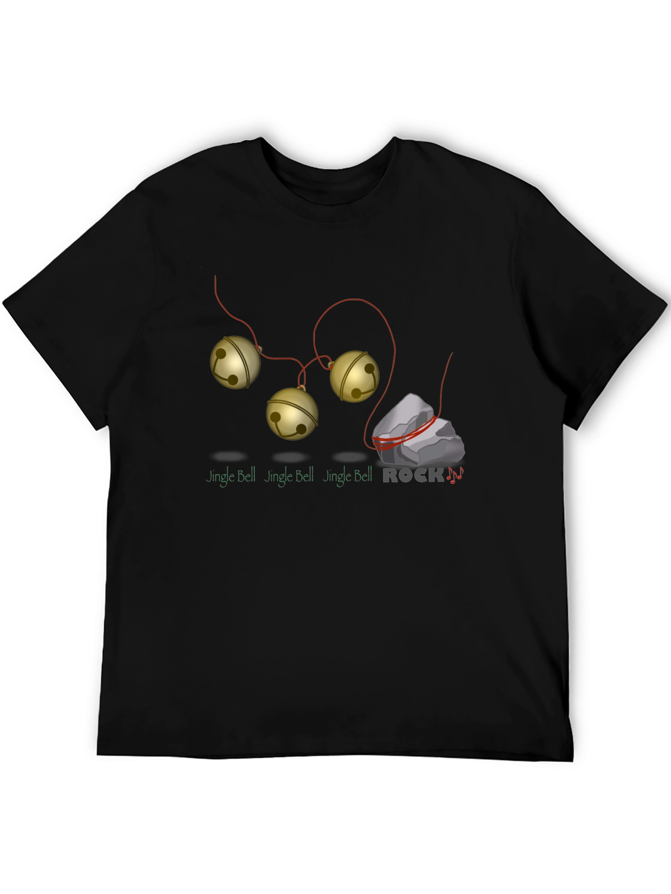Black Jingle Bell Rock Graphic T-Shirt - Holiday Humor view 5
