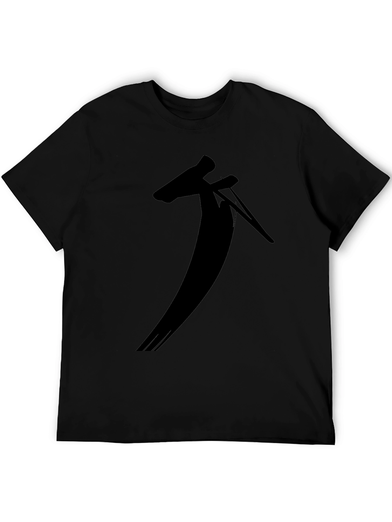 Black Black T-Shirt with Unique Silhouette Design view 5