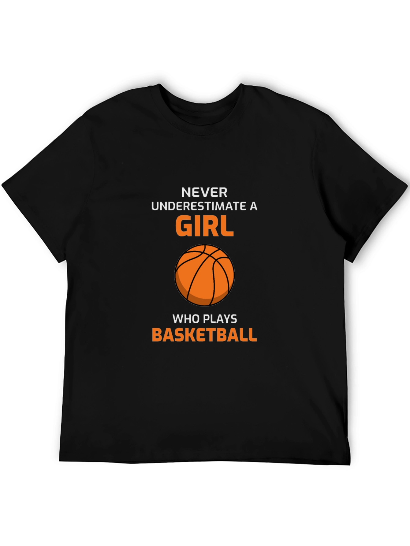 Black Basketball Girl T-Shirt - Never Underestimate view 5