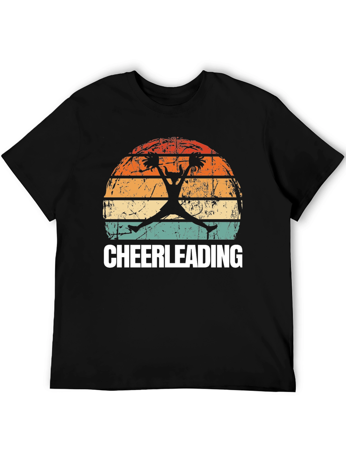 Black Cheerleading Sunset T-Shirt - Vintage Style view 5