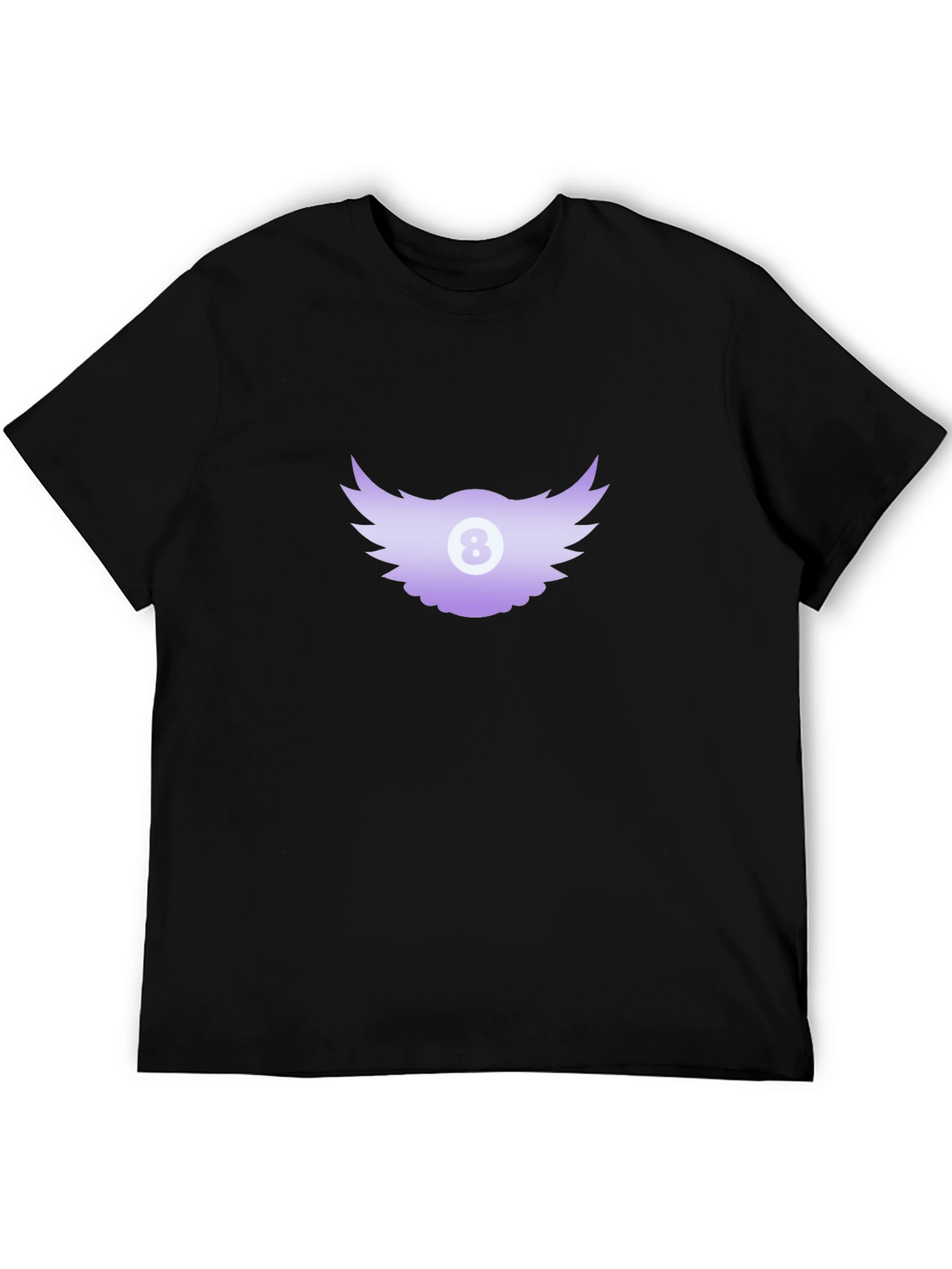 Black Winged 8 Ball Graphic Tee - Cool Black T-Shirt view 5