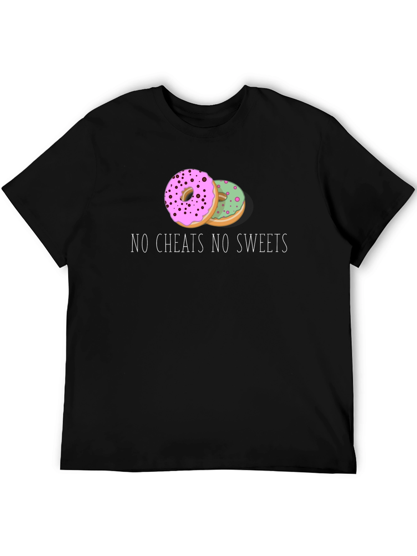Black No Cheats No Sweets Donut Graphic Tee view 5