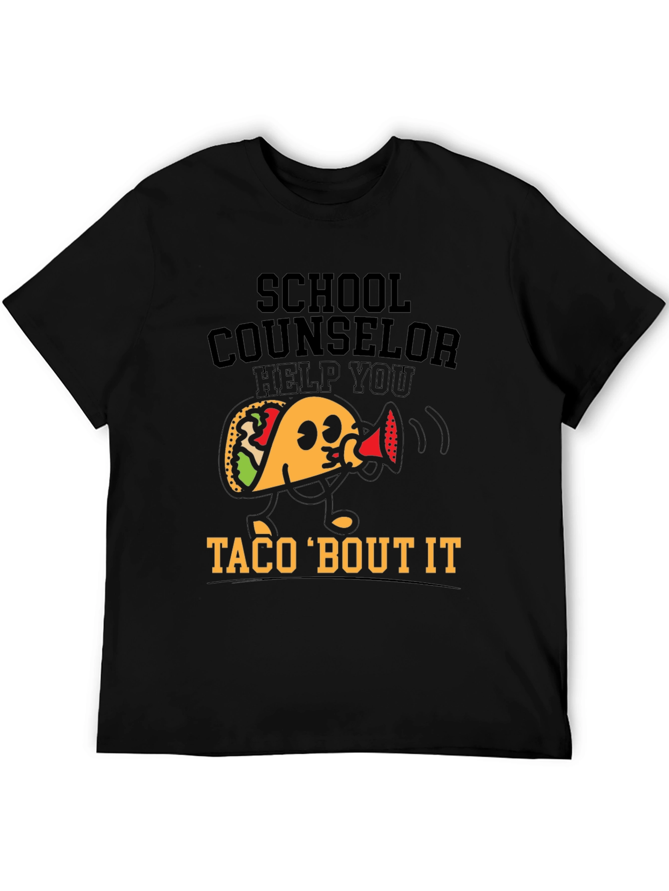 Black School Counselor Taco 'Bout It T-Shirt view 5