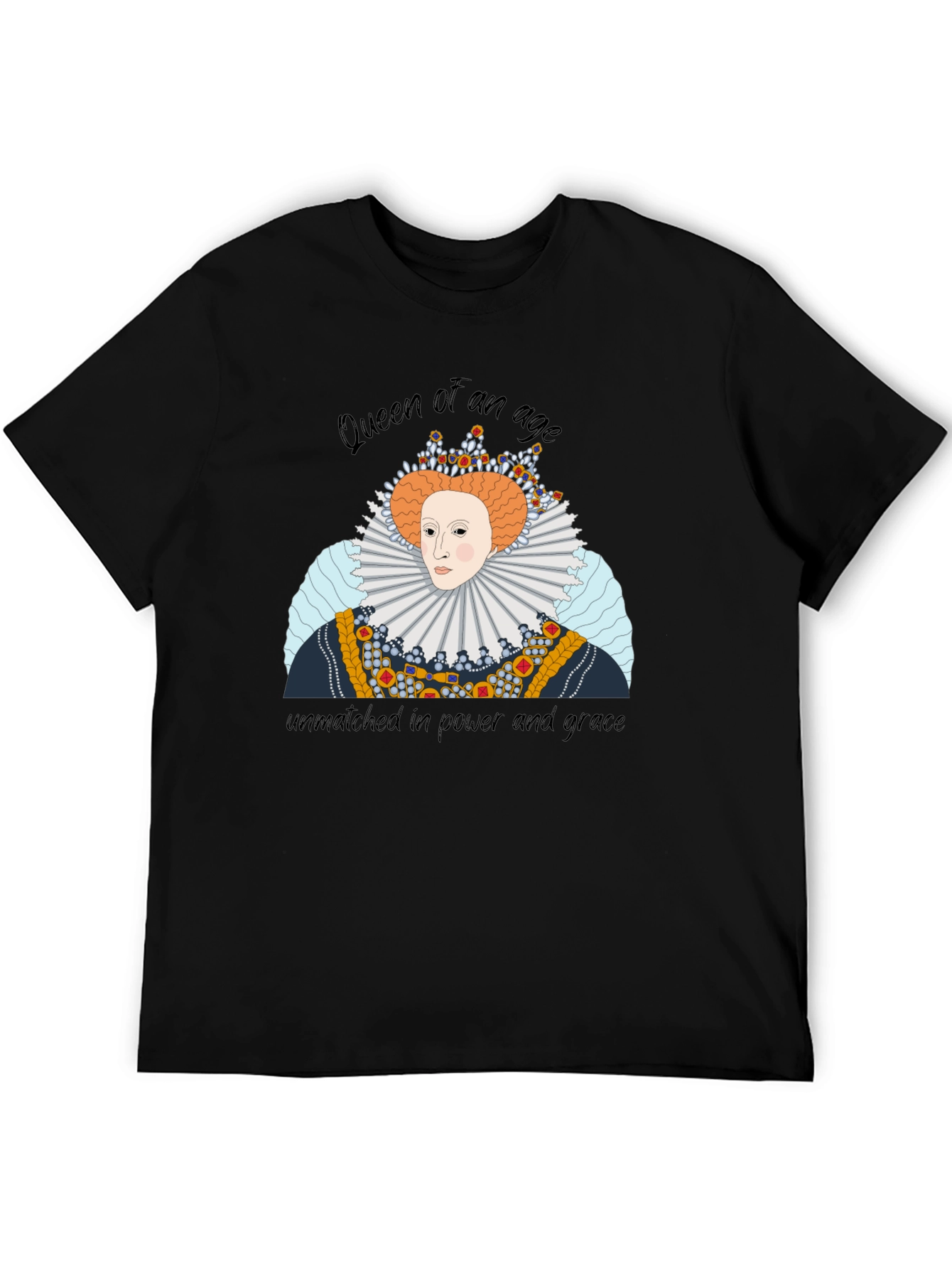 Black Queen Elizabeth Graphic T-Shirt - Royal Apparel view 5