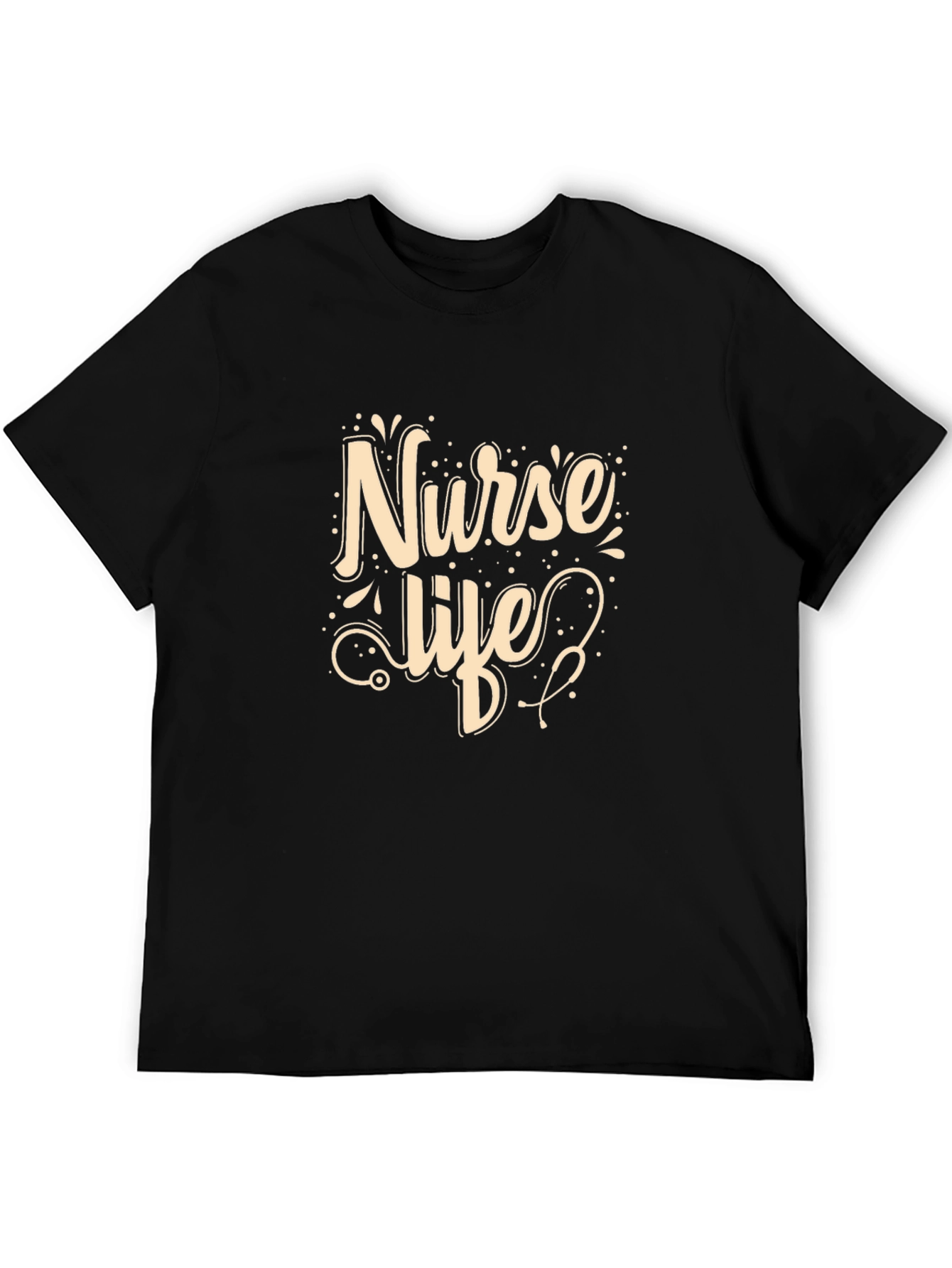 Black Nurse Life Graphic T-Shirt - Black Casual Tee view 5