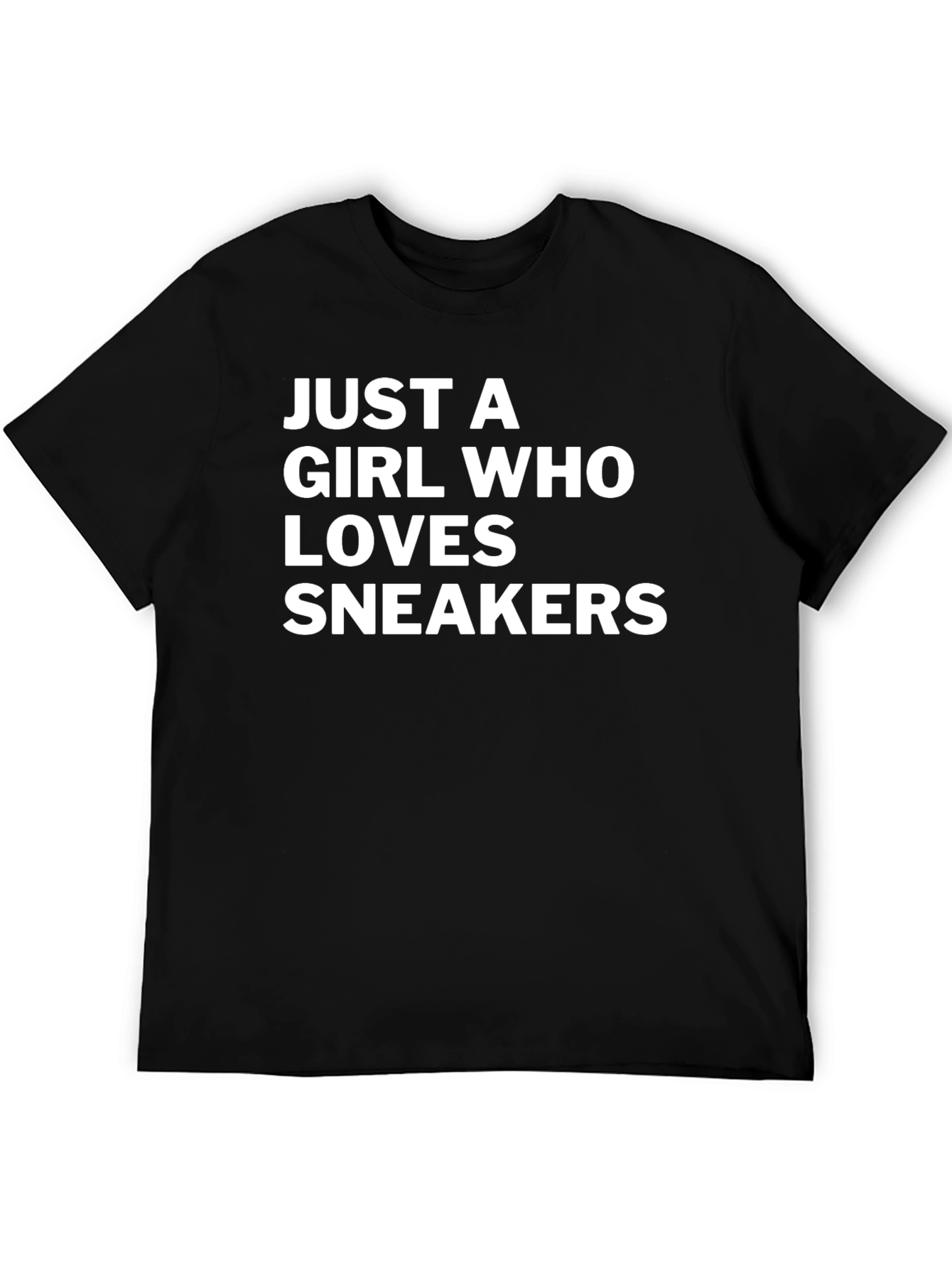 Black Just A Girl Who Loves Sneakers - Graphic Tee view 5