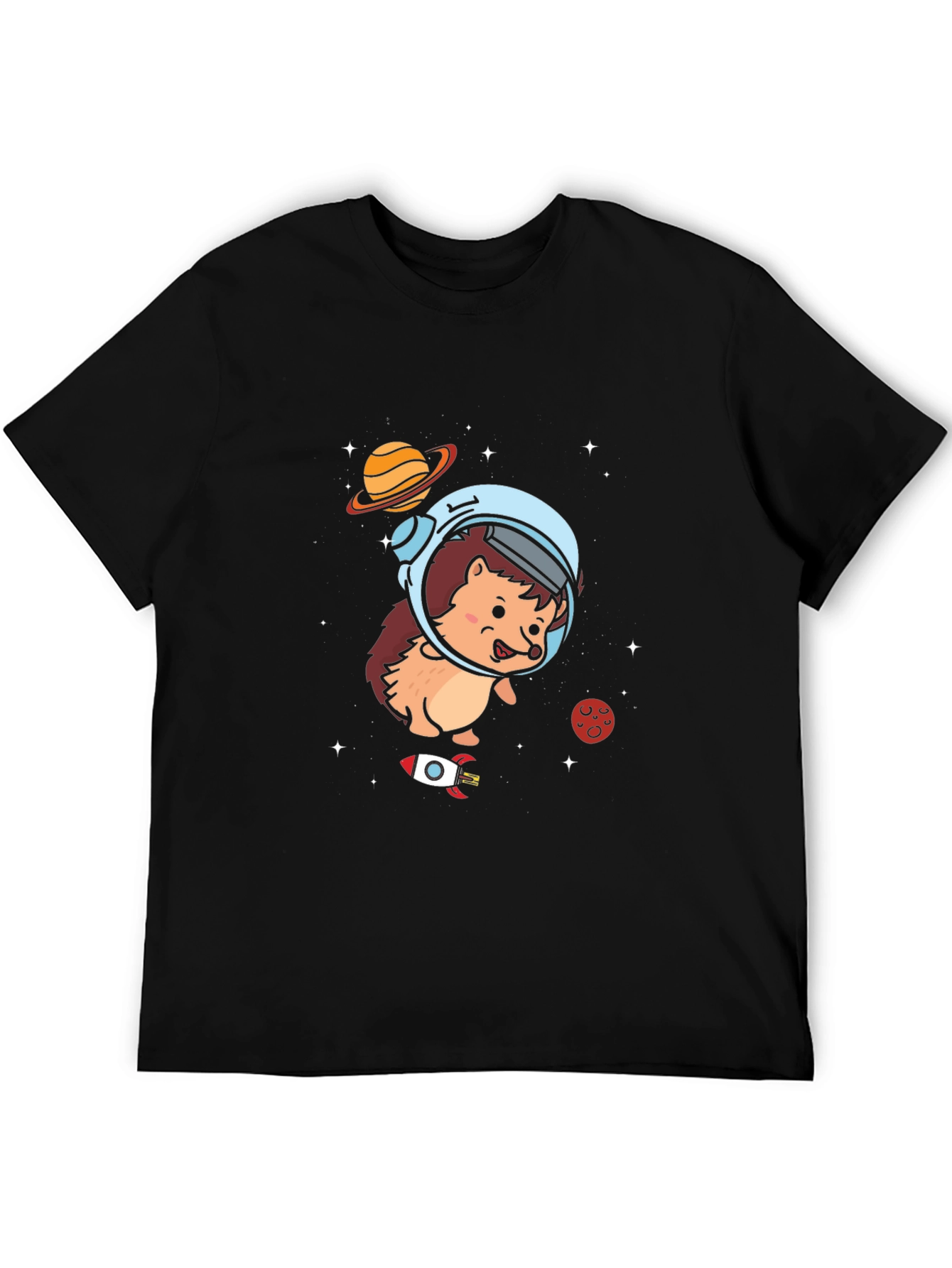 Black Astronaut Hedgehog T-Shirt - Space Adventure view 5