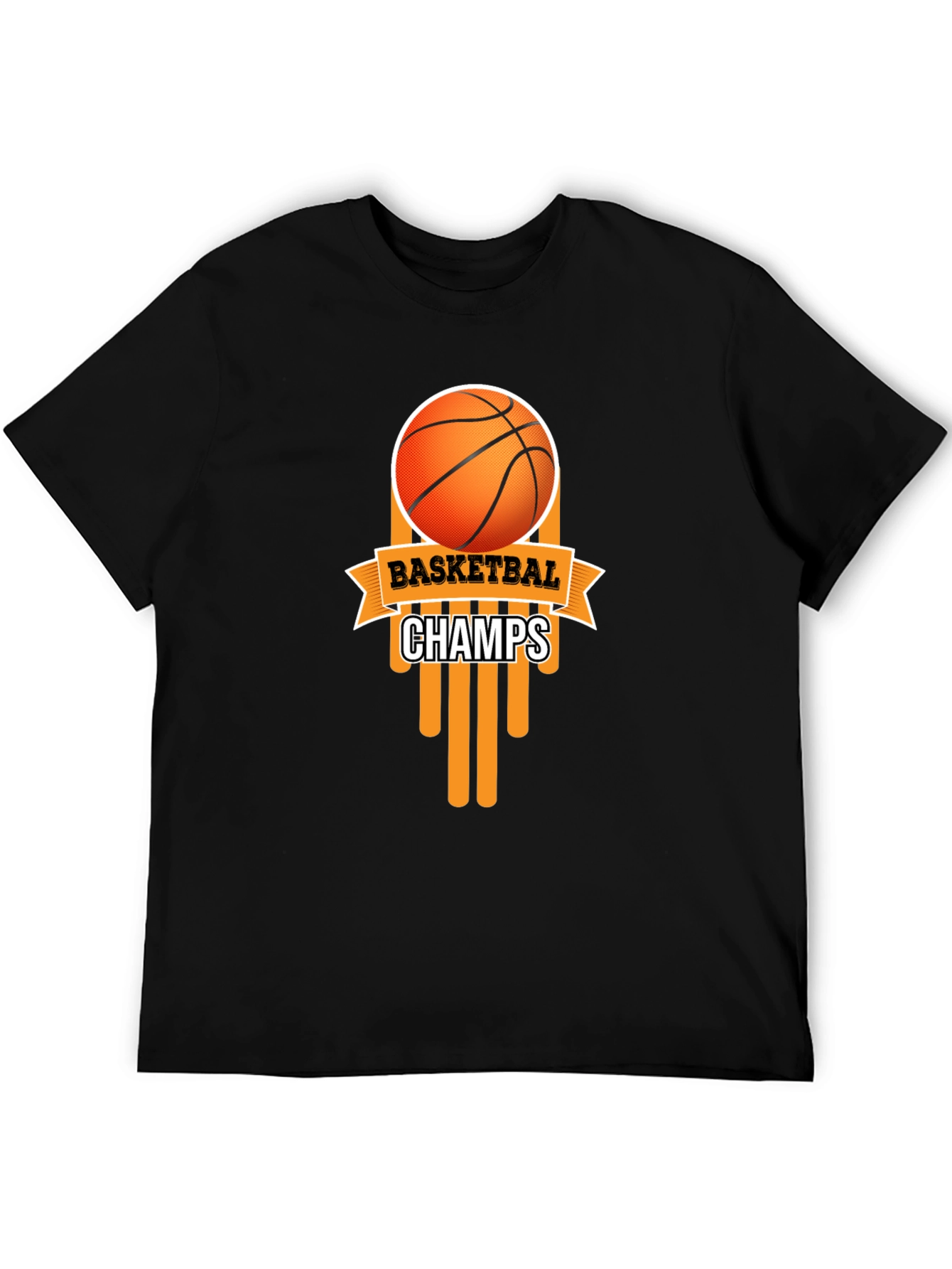 Black Basketball Champs Black Graphic T-Shirt view 5
