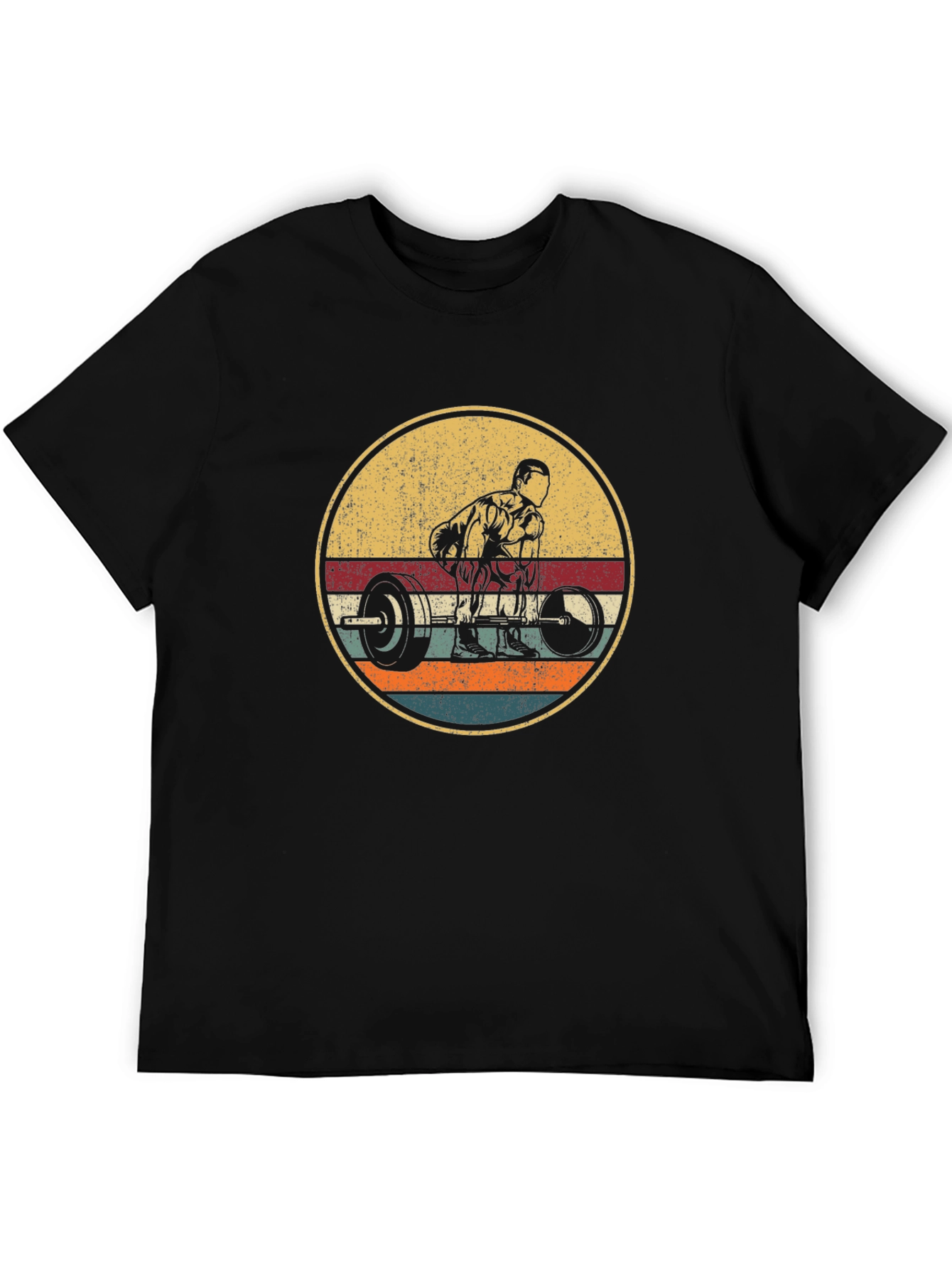 Black Retro Weightlifting T-Shirt - Vintage Gym Apparel view 5
