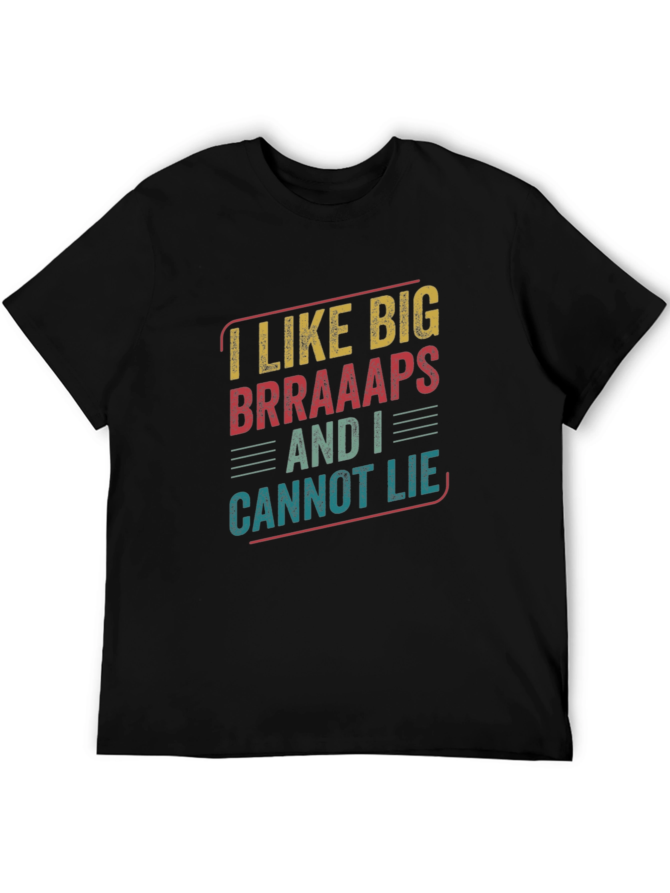 Black I Like Big Brraaaps Funny T-Shirt view 5