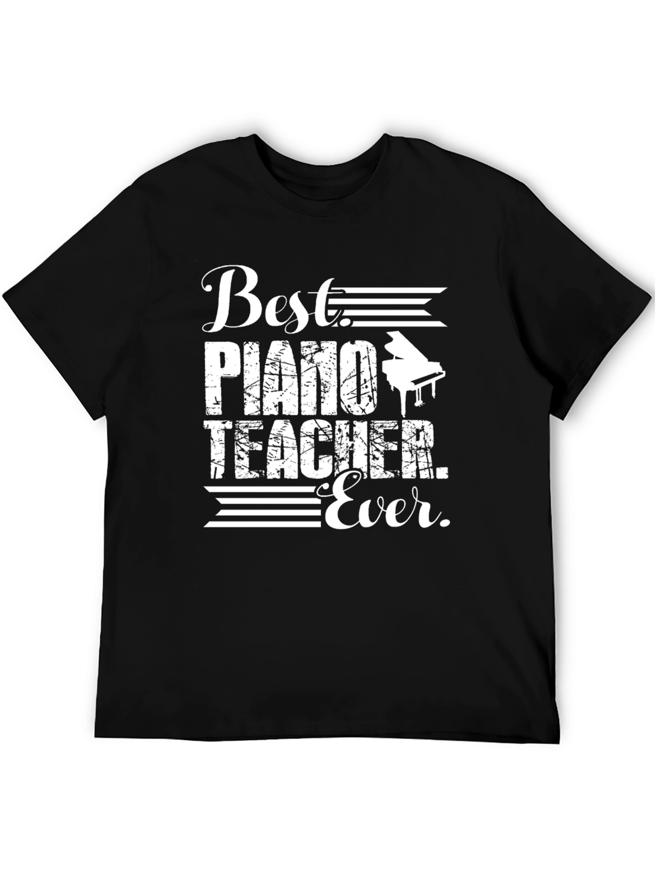 Black Best Piano Teacher Ever Graphic T-Shirt view 5