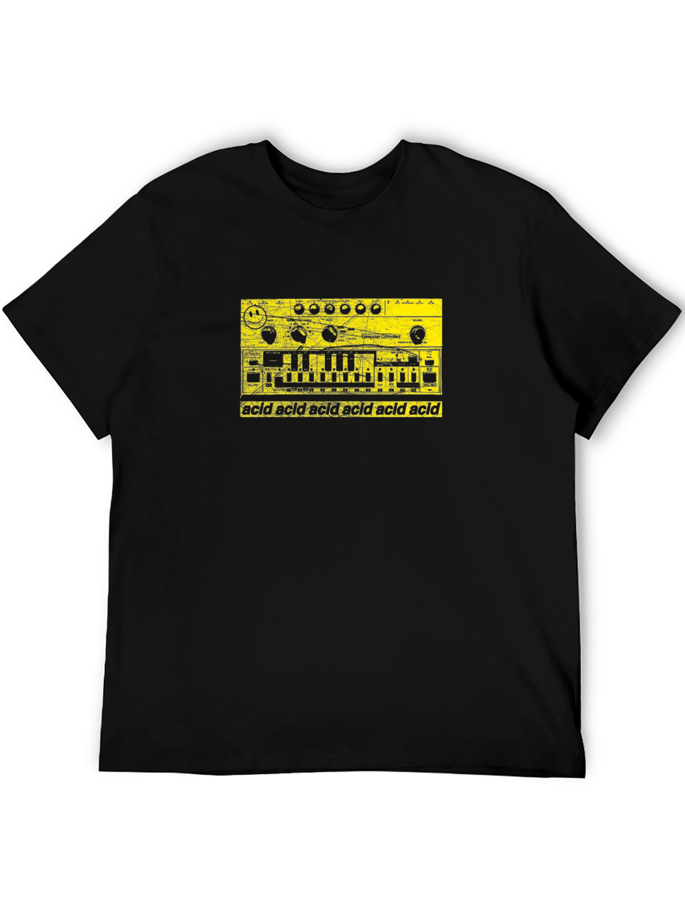 Black Acid Music T-Shirt - Synthesizer Graphic Tee view 5