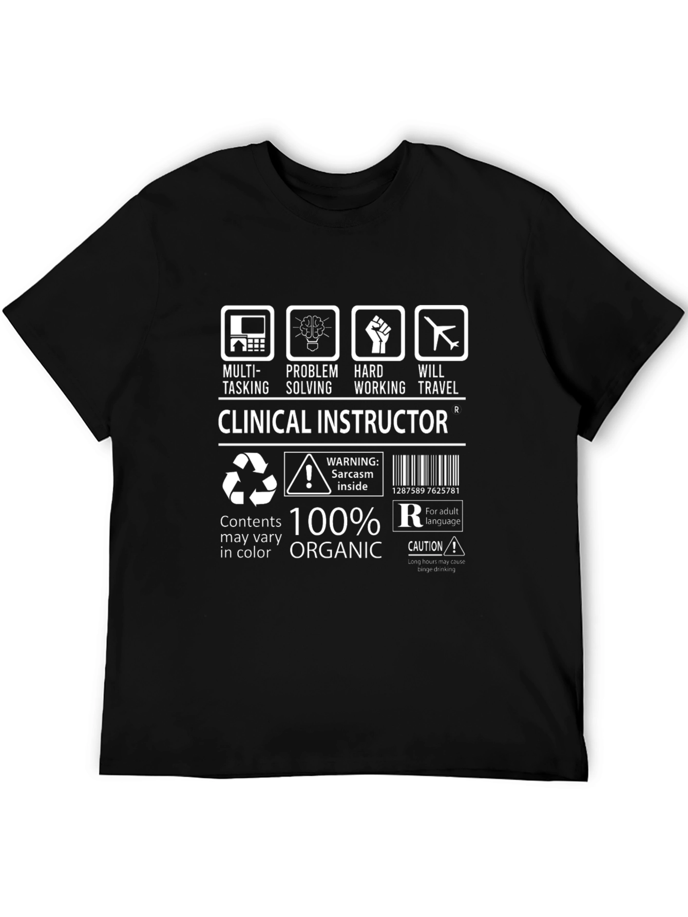 Black Clinical Instructor T-Shirt - Multi-Tasking, Hard Working, Organic view 5