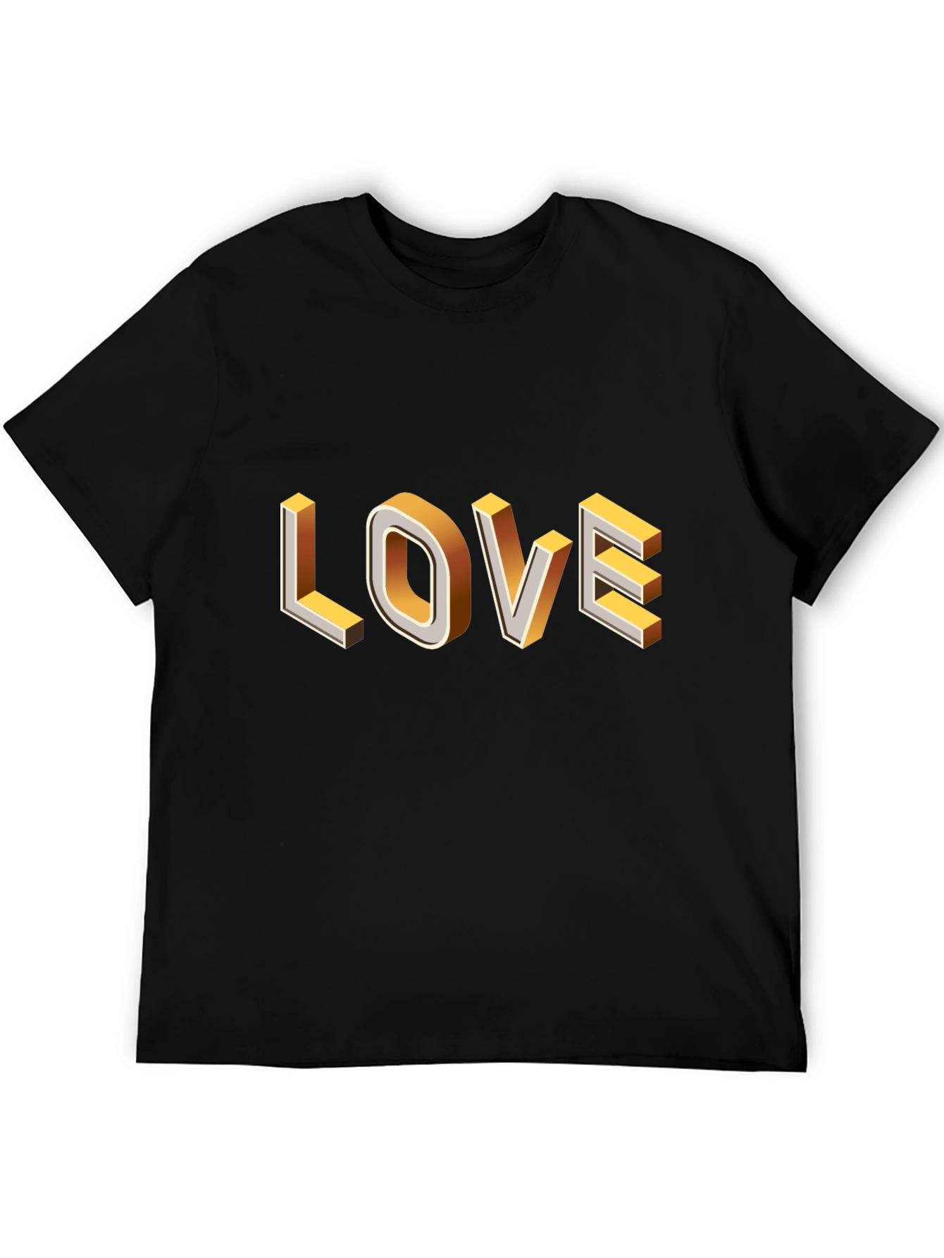 Black Trendy Black T-Shirt with 3D Love Graphic view 5
