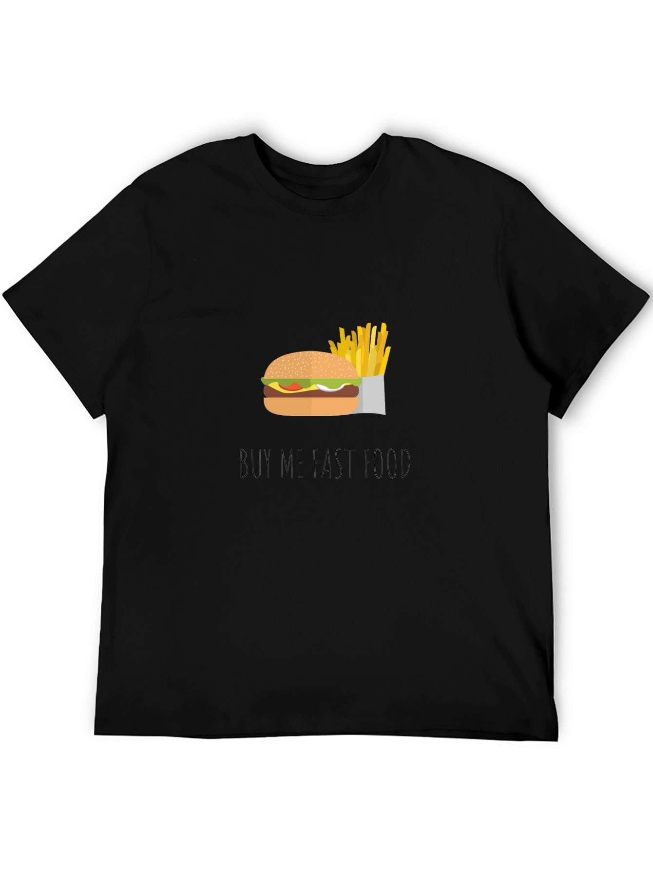 Black Buy Me Fast Food Graphic Tee - Unisex Black T-Shirt view 5