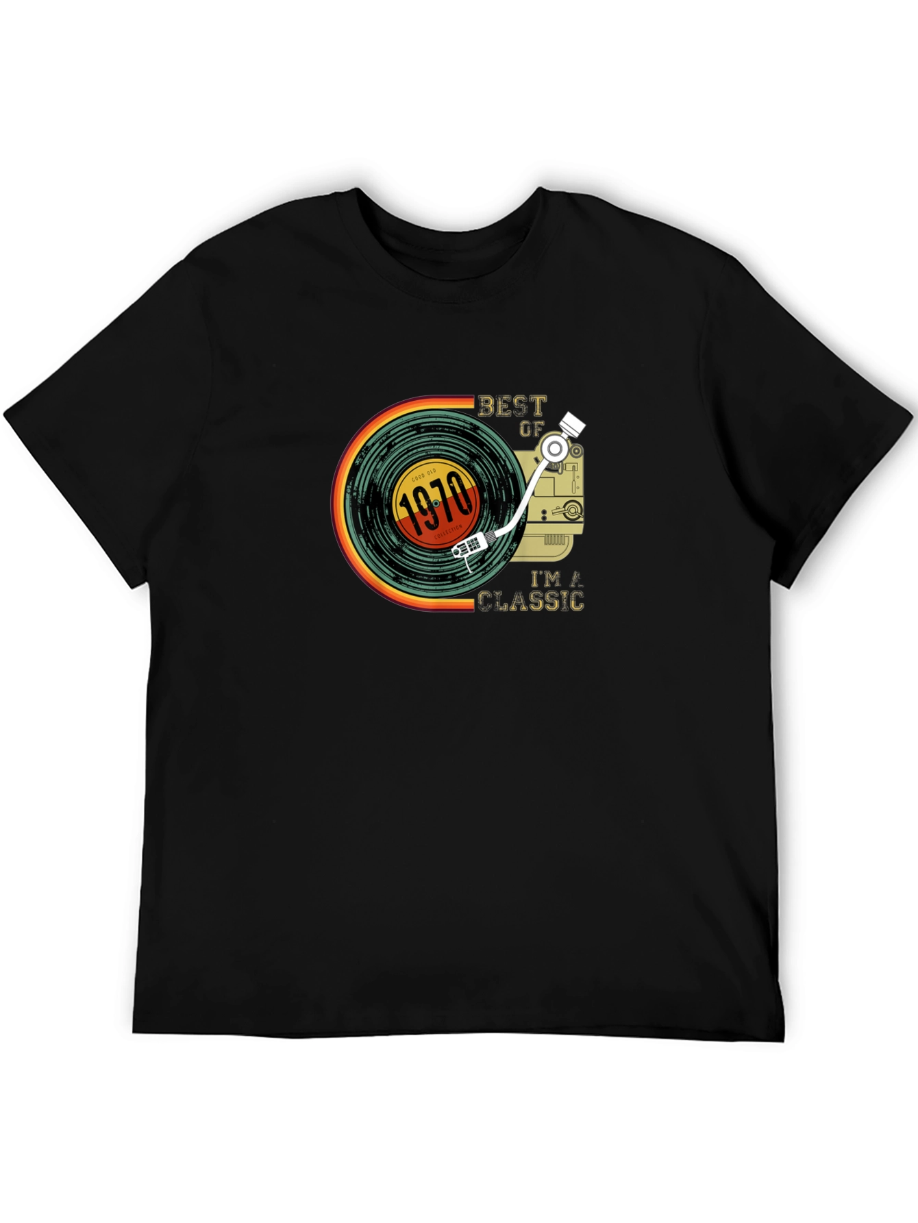 Black Best of 1970 Classic Graphic T-Shirt view 5