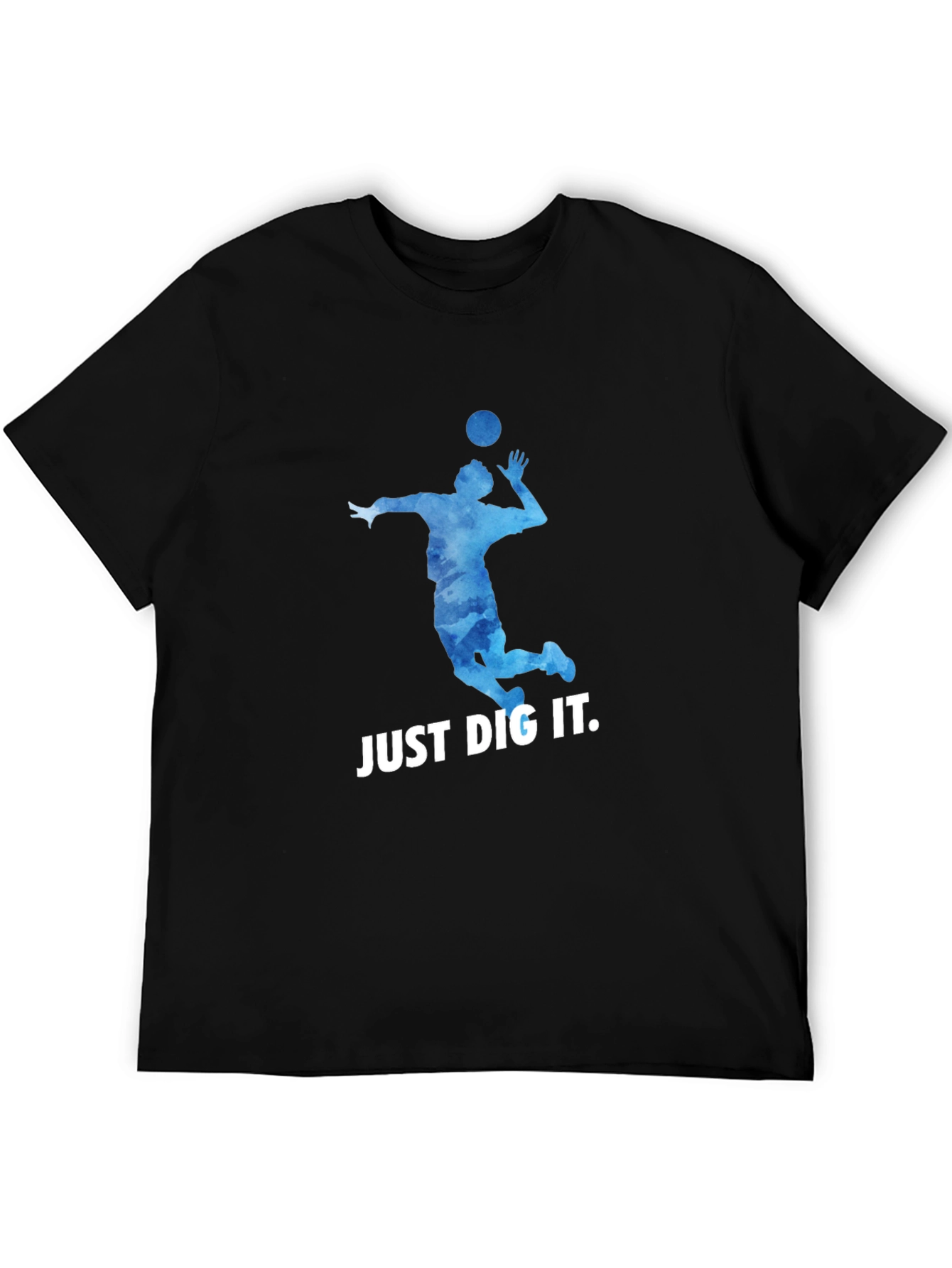 Black Volleyball Graphic Tee - "Just Dig It" T-Shirt view 5