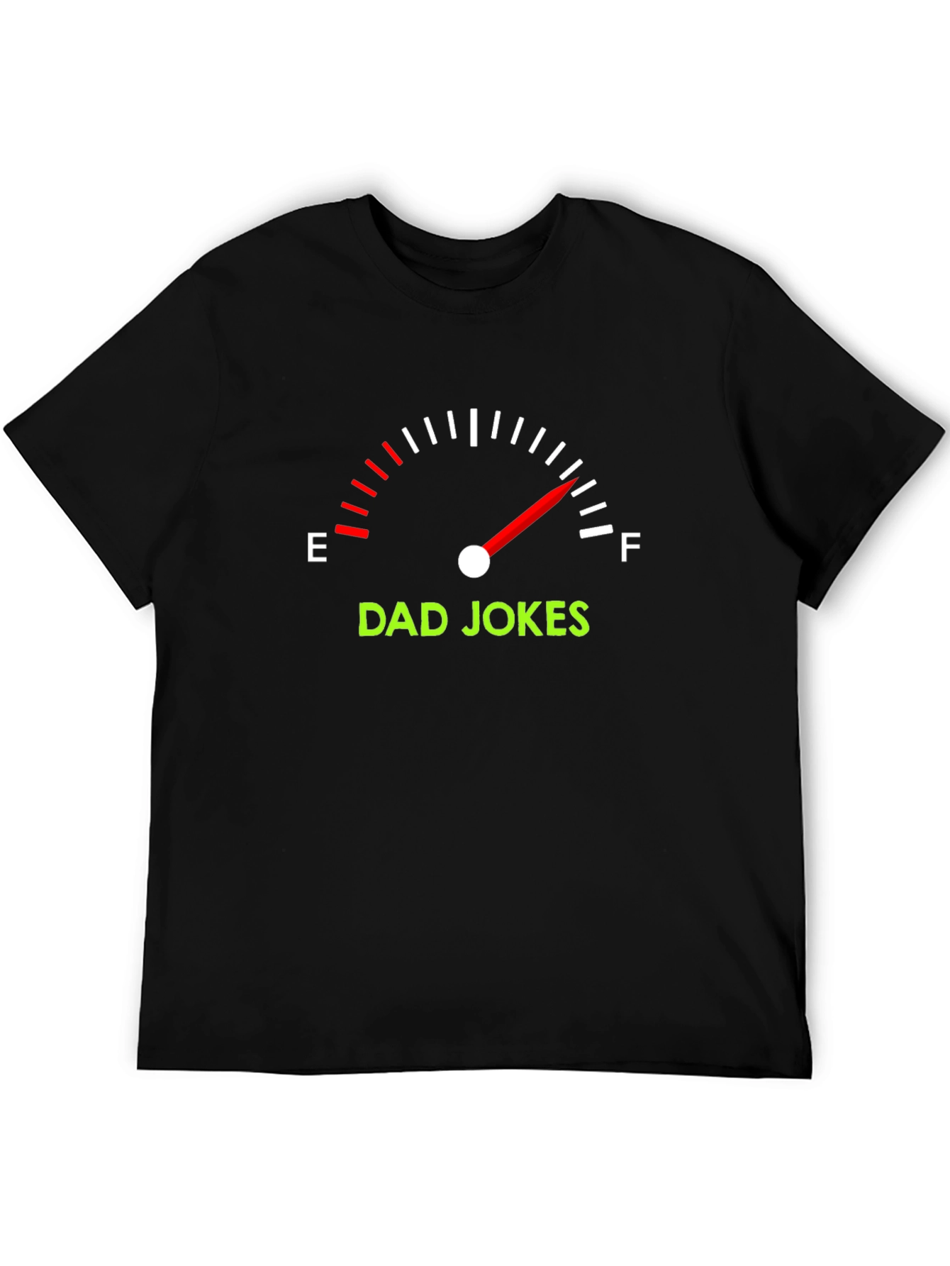 Black Dad Jokes Full Tank Black T-Shirt view 5