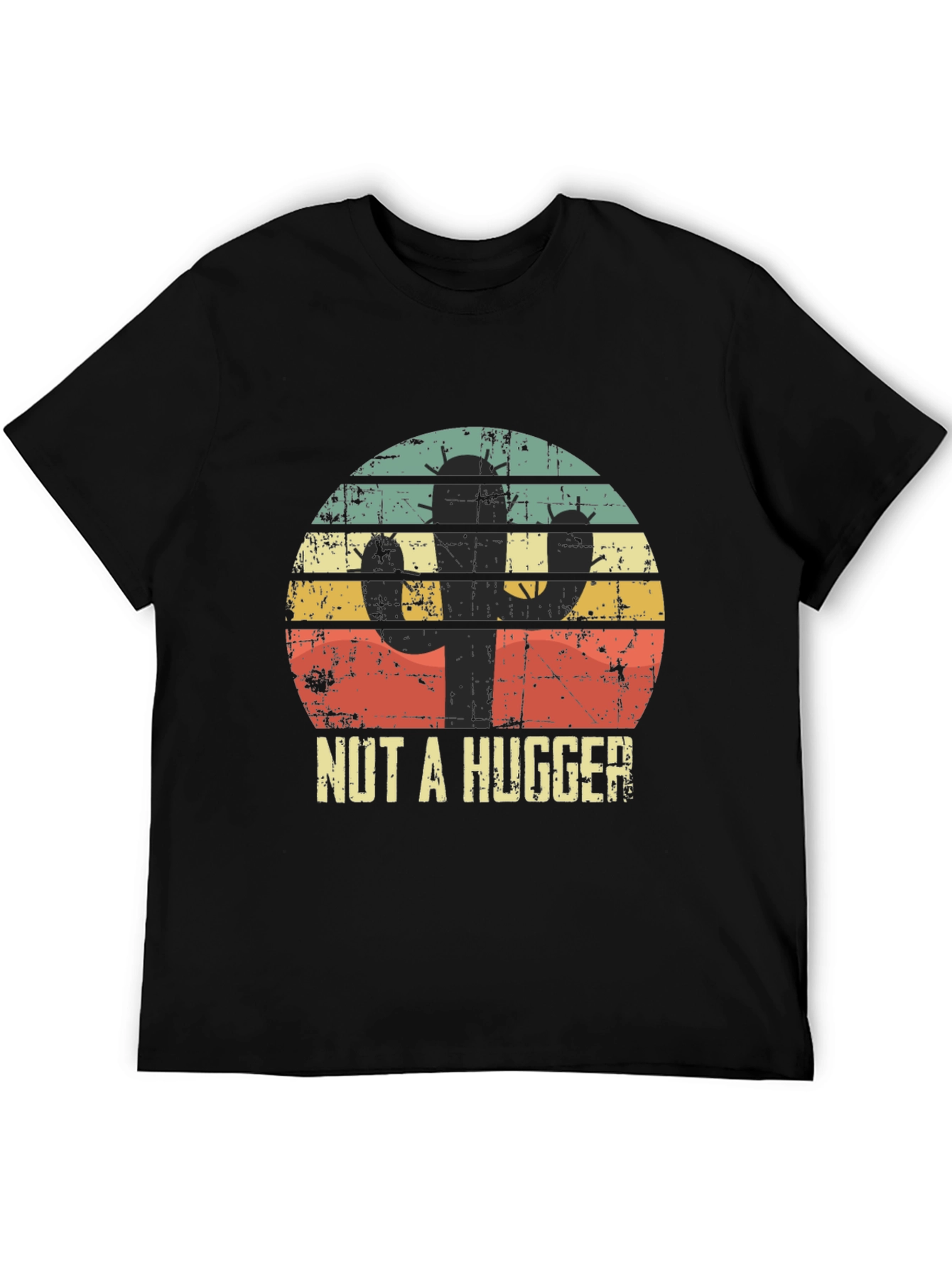 Black Cactus Humor Graphic Tee - "Nut A Hugger" view 5