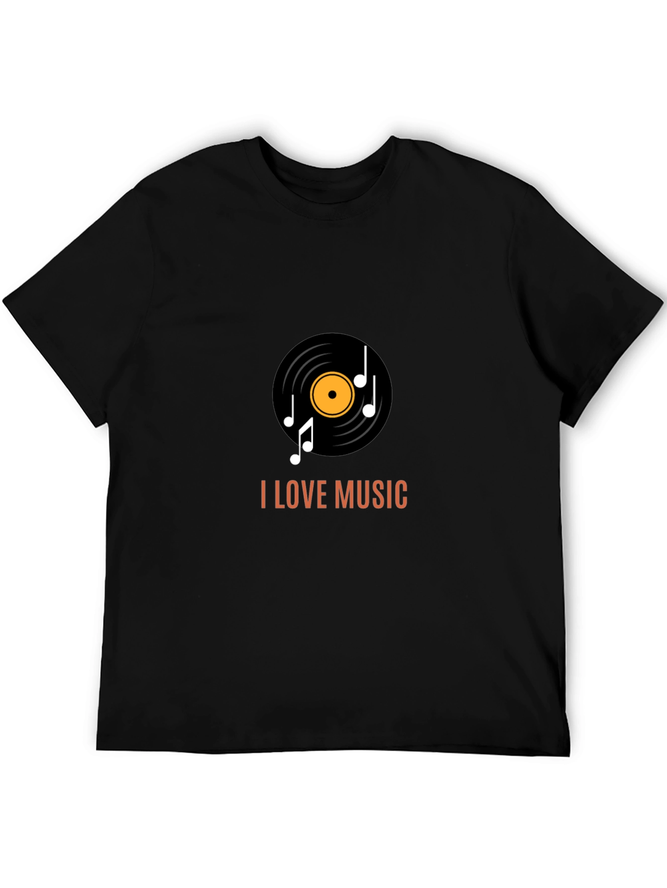 I Love Music Black Graphic Tee - 5