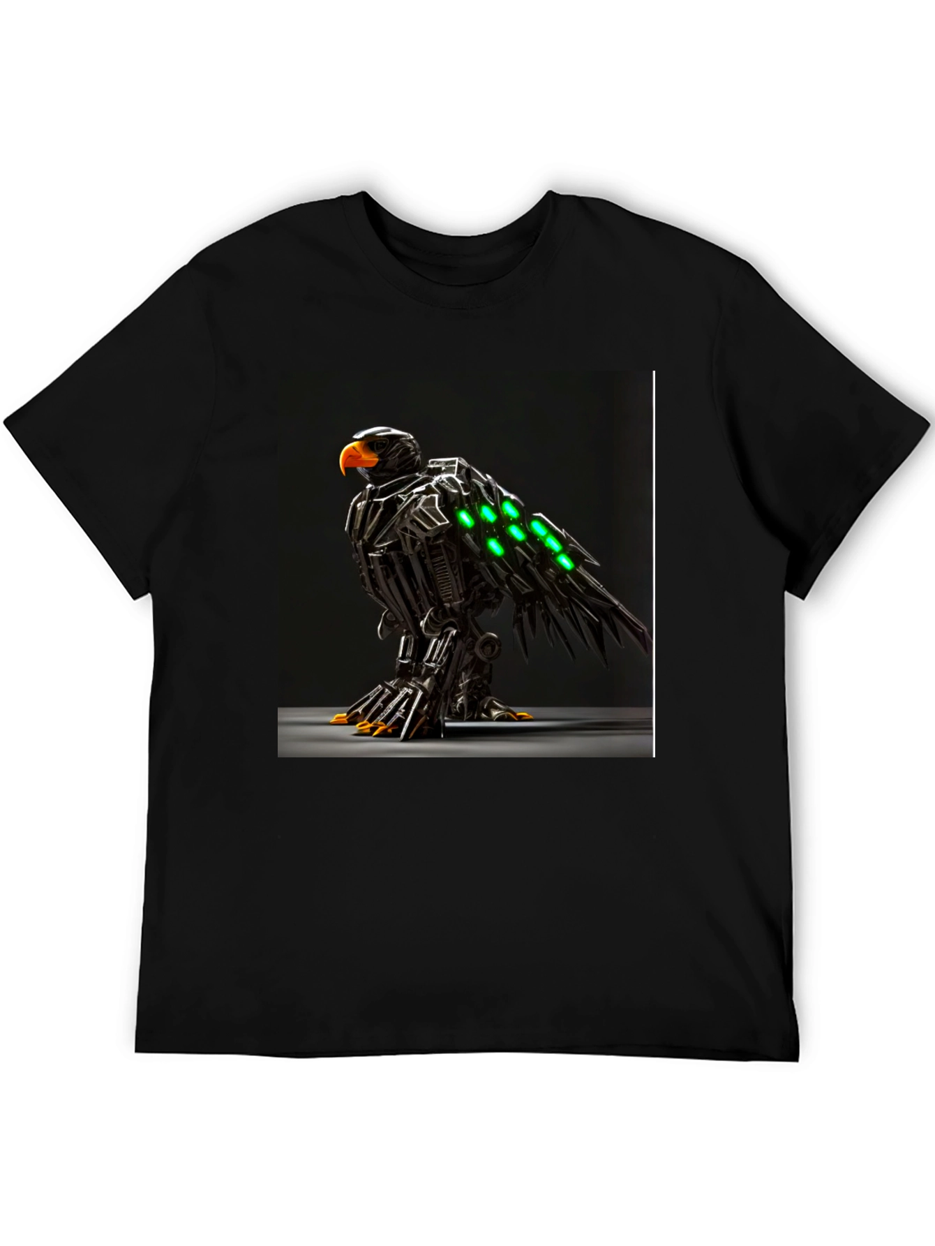 Black Robotic Eagle Graphic Tee - Bold Black view 5