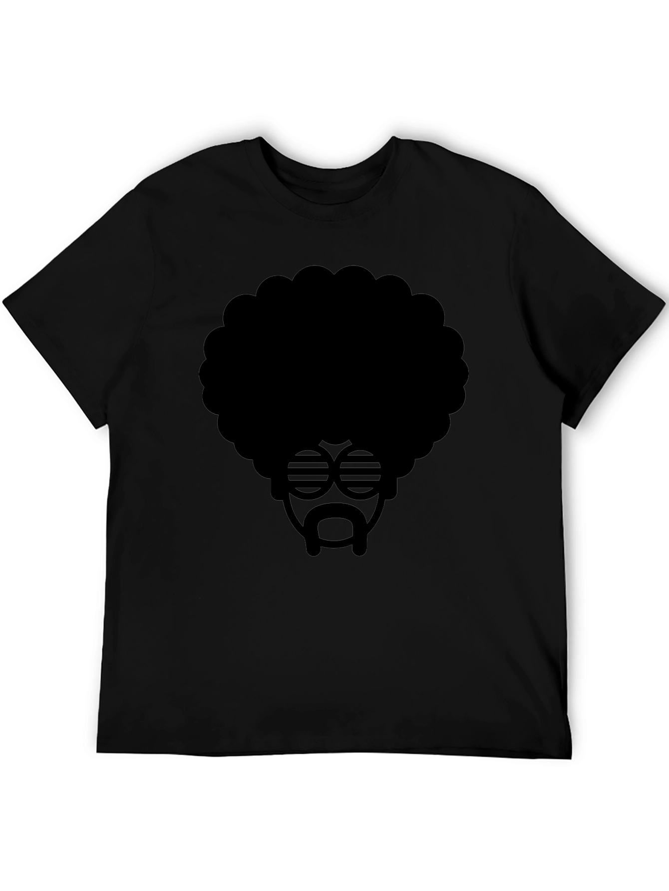 Black Retro Afro T-Shirt - Cool Graphic Tee view 5