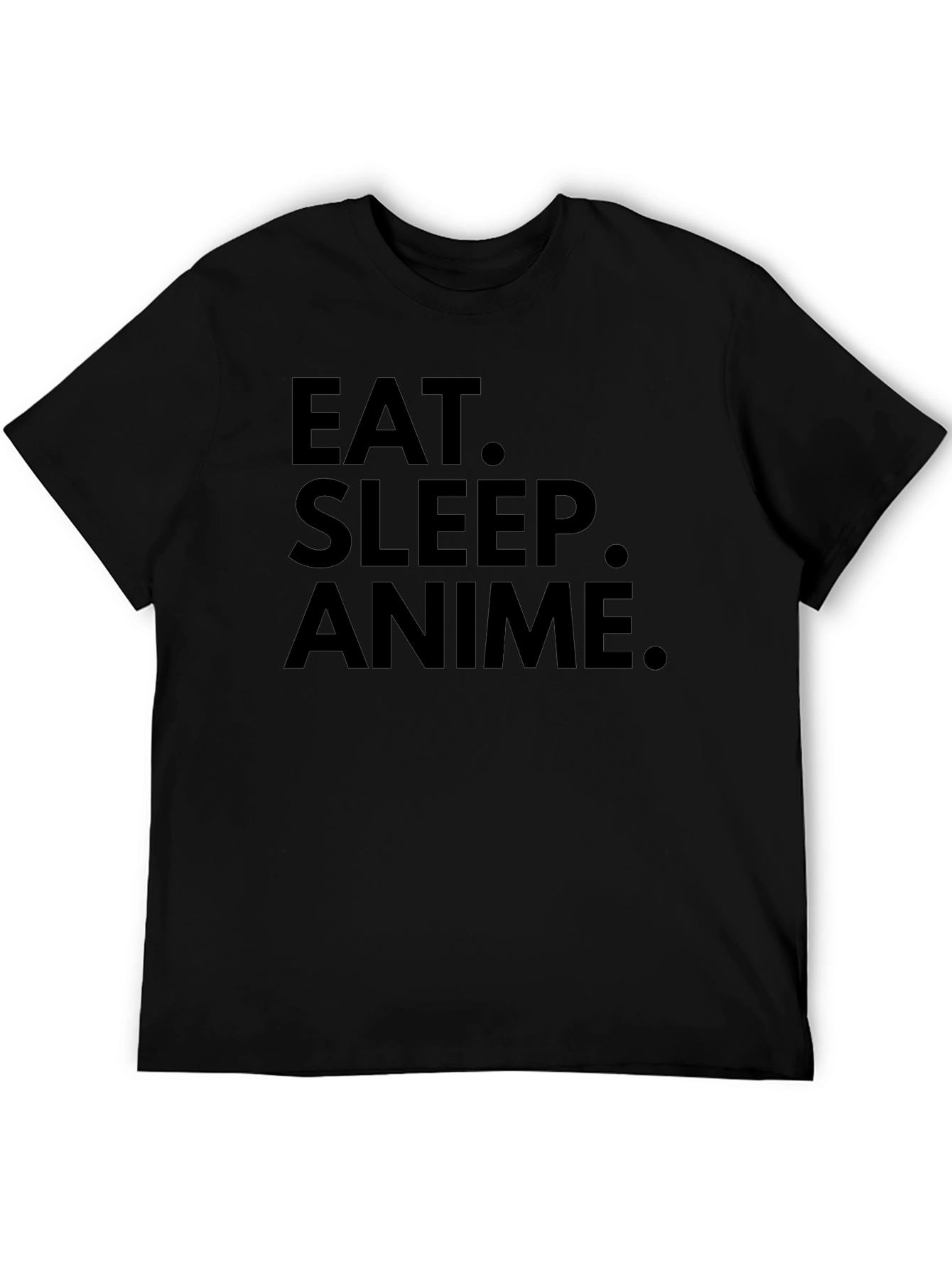 Black Eat Sleep Anime Black Graphic Tee Shirt view 5