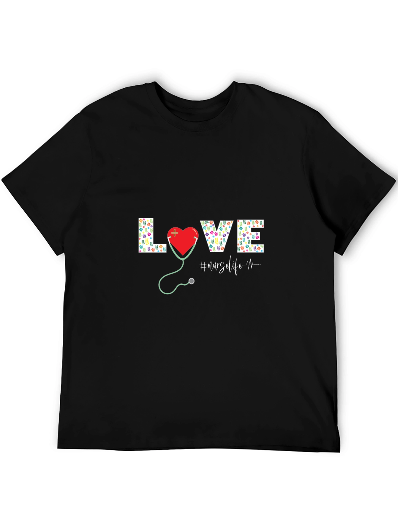Black Nurse Life Love Graphic Tee view 5