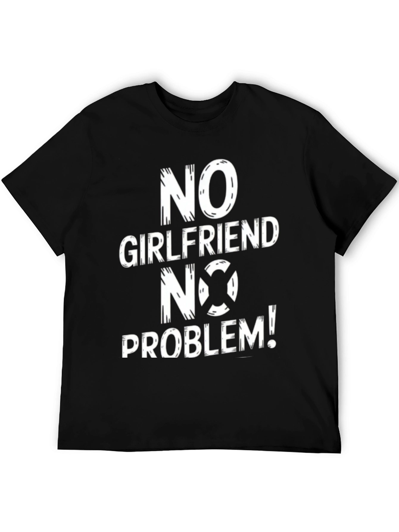 Black No Girlfriend No Problem Graphic Tee view 5