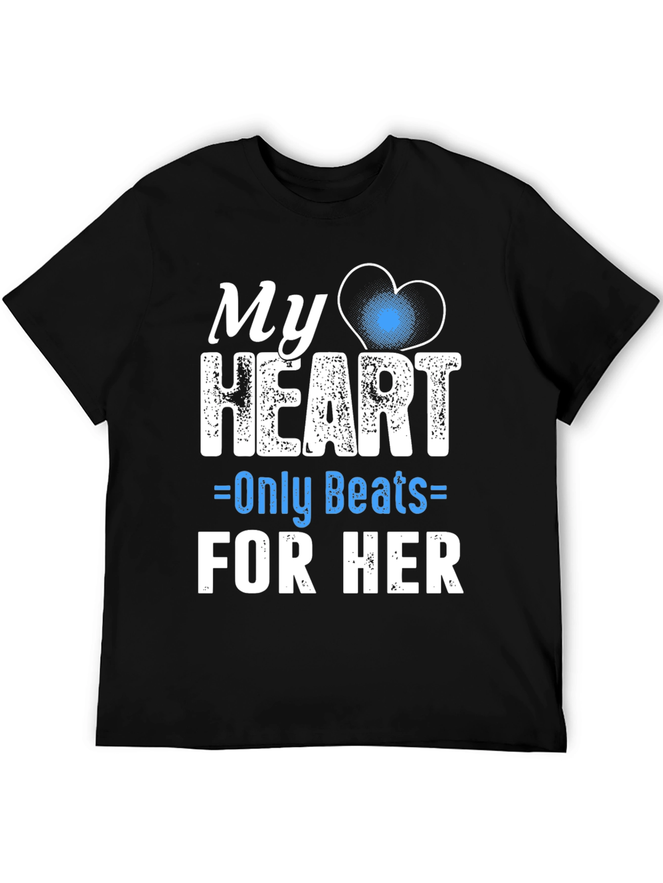 Black My Heart Only Beats For Her - Graphic Tee view 5