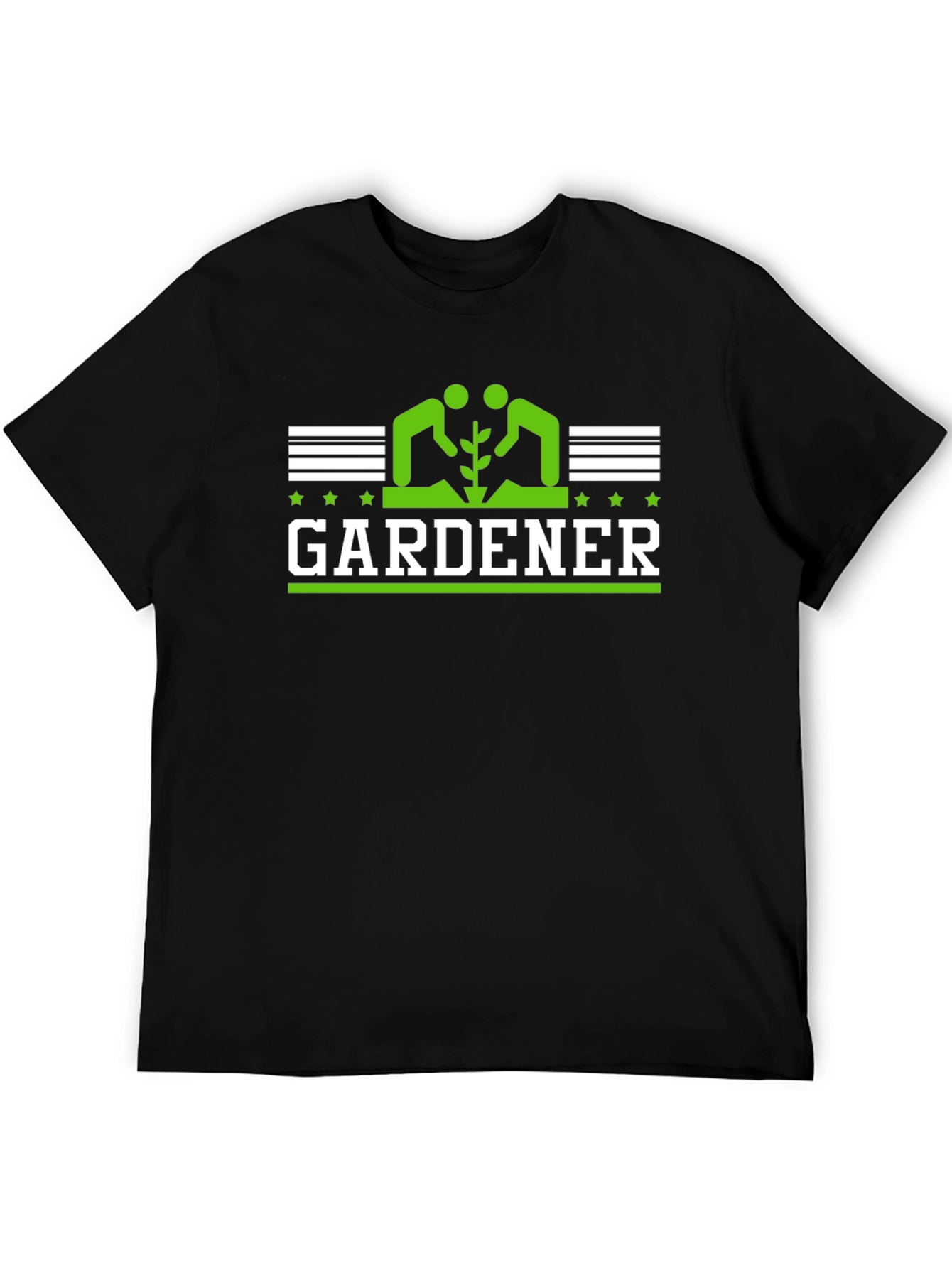 Black Gardener Graphic Tee - Green on Black view 5