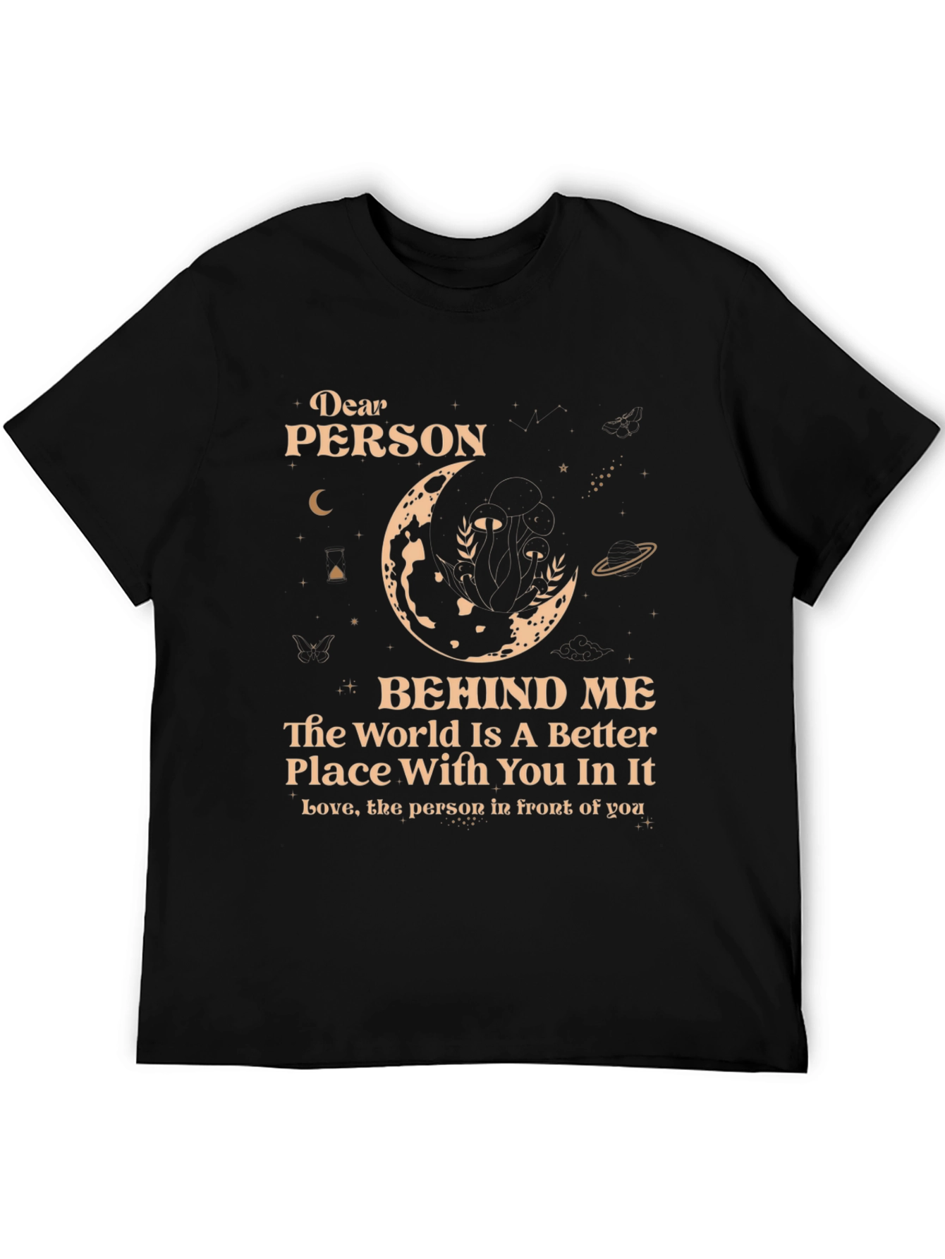 Black Dear Person Behind Me T-Shirt - Unisex view 5