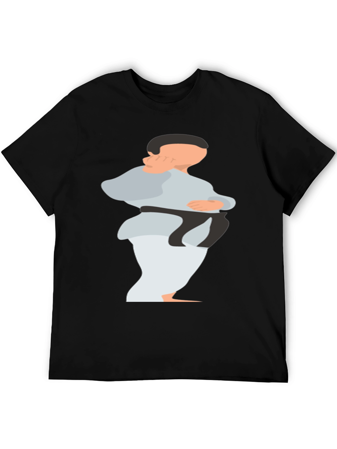 Black Karate Graphic T-Shirt - Black Cotton Blend view 5