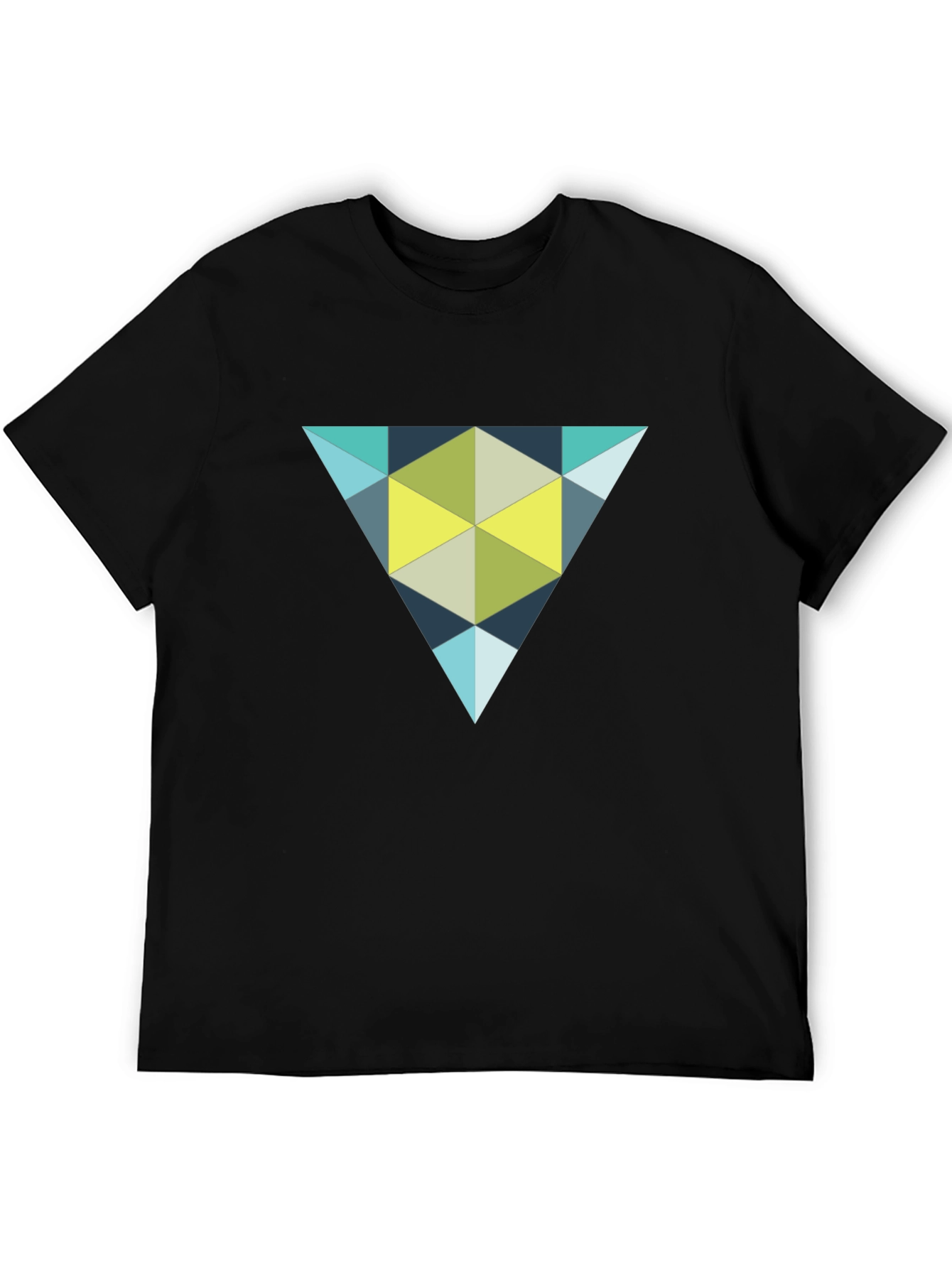 Black Geometric Triangle Tee - Modern Design view 5