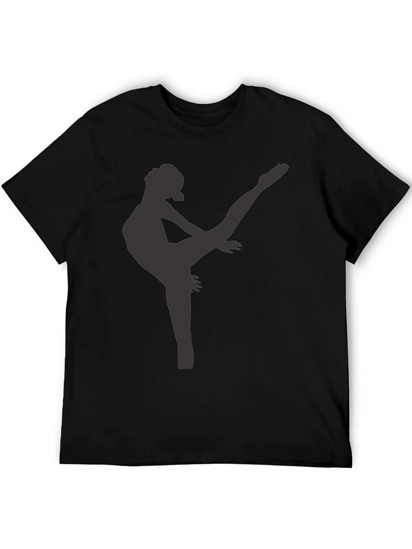 Black Dancer Silhouette Black T-Shirt view 5