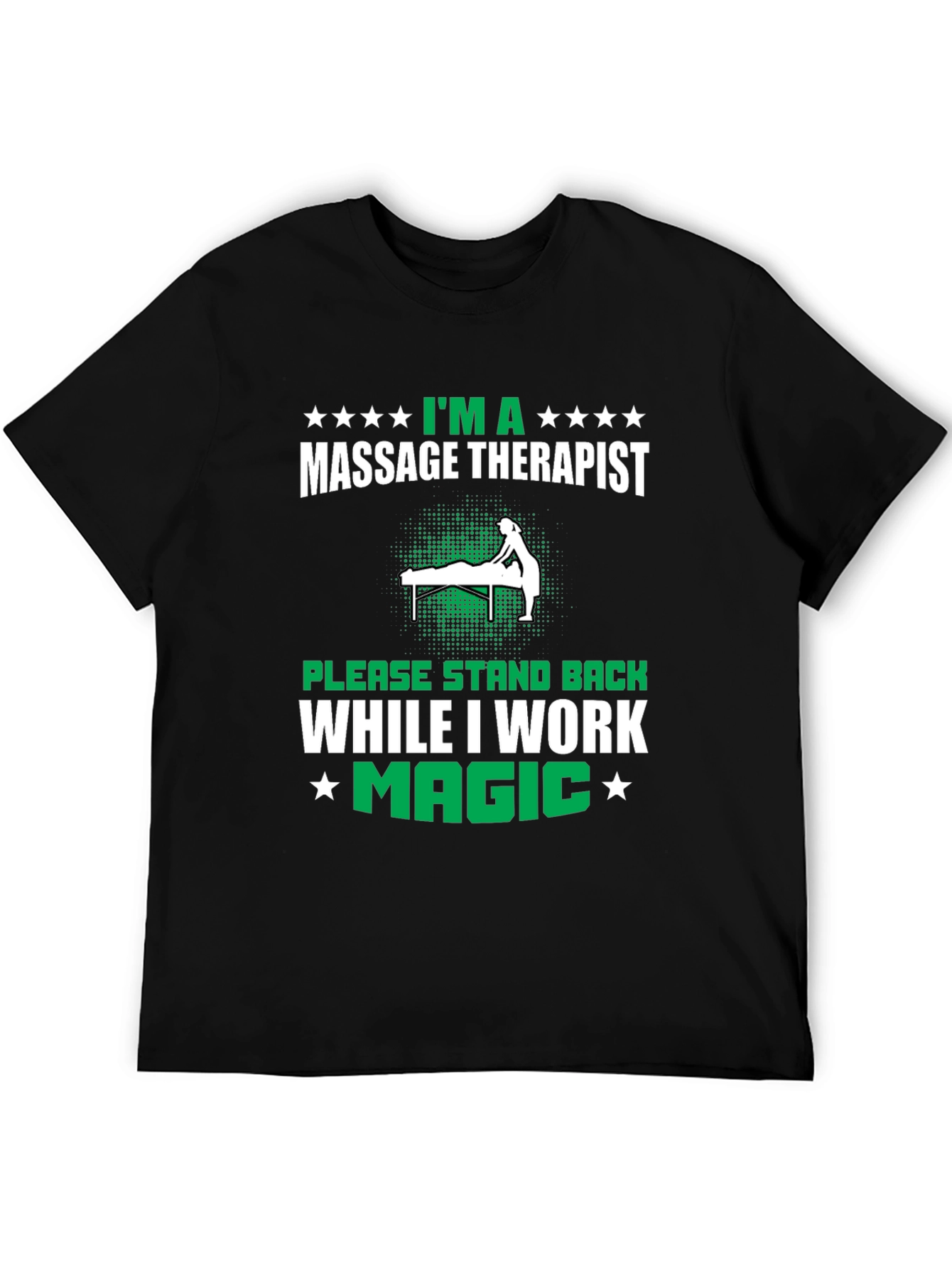 Black Massage Therapist T-Shirt - Work Magic view 5