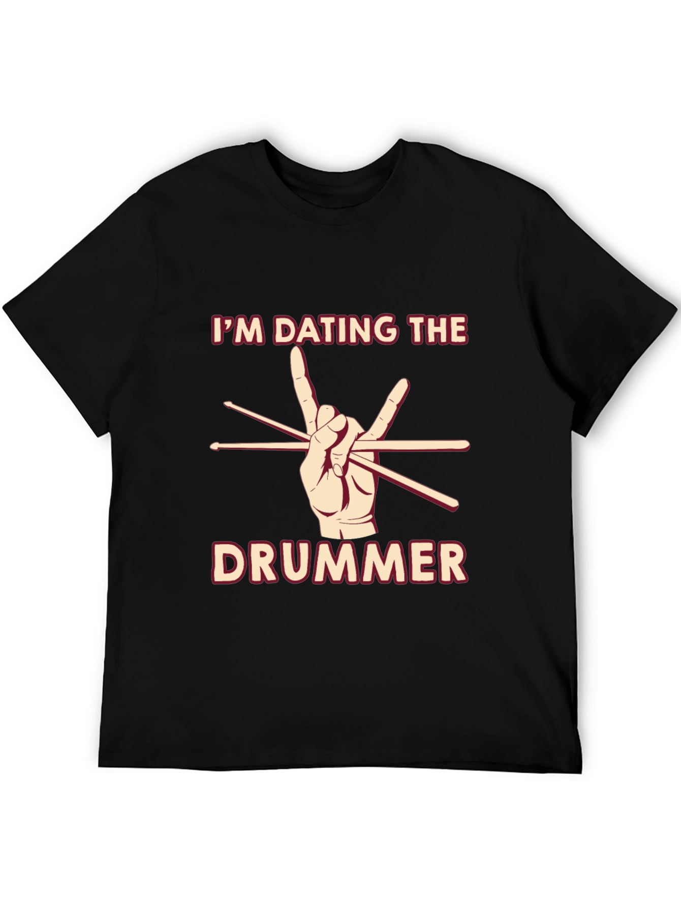 Black I'm Dating the Drummer T-Shirt view 5