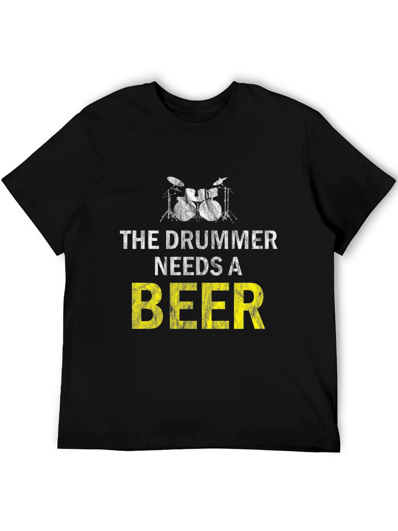 Black Drummer Needs Beer T-Shirt - Music Lover Tee view 5