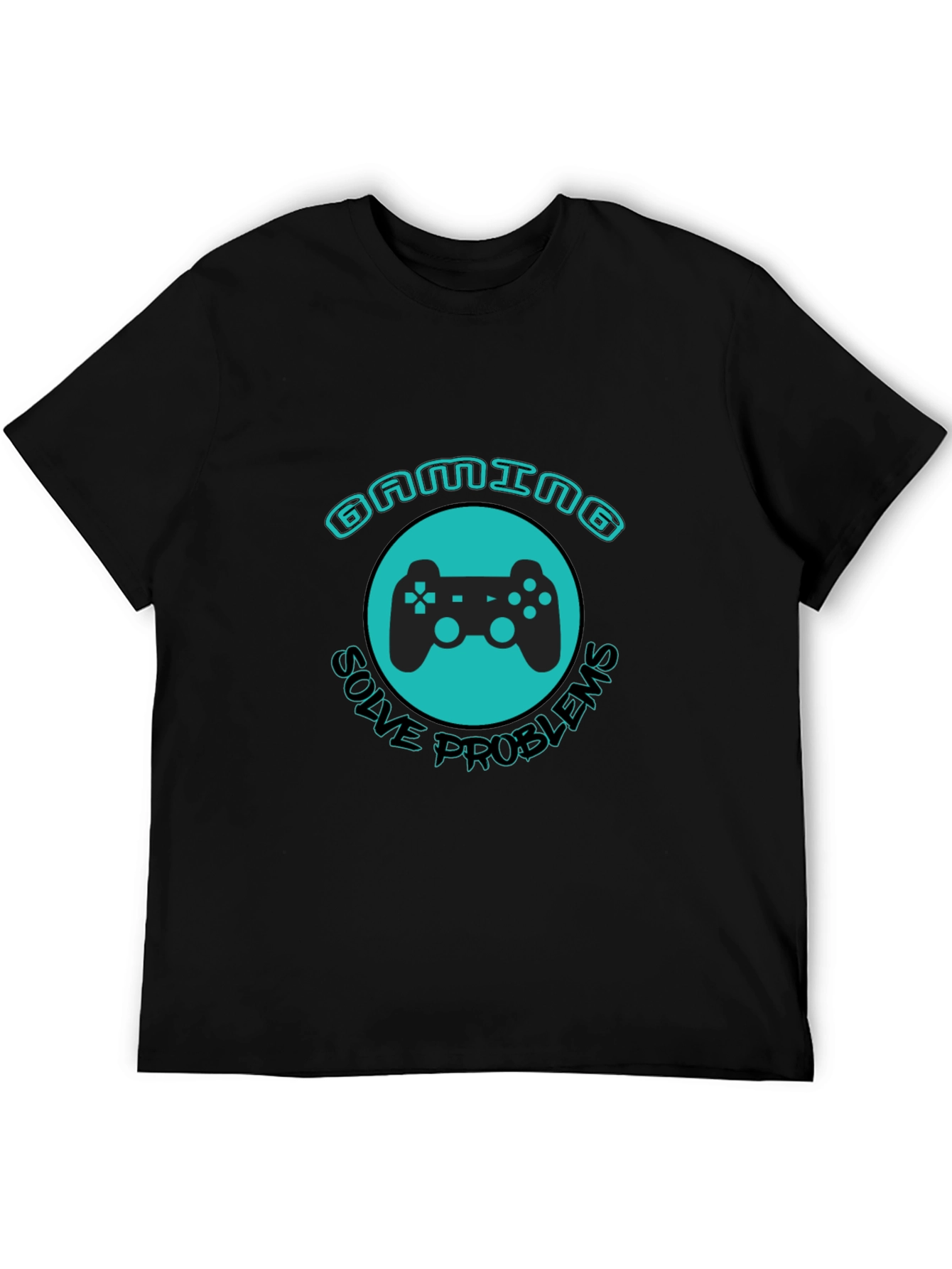 Black Gaming Solves Problems T-Shirt view 5