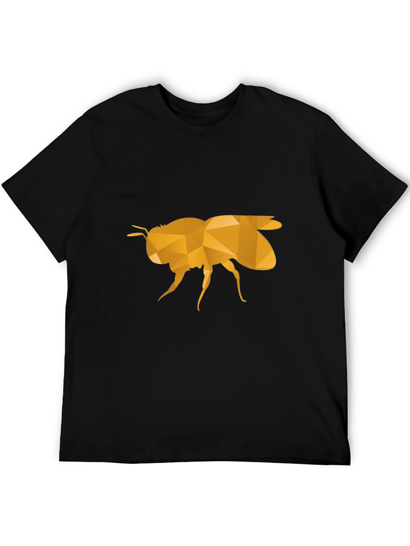 Black Geometric Bee Graphic Black T-Shirt view 5