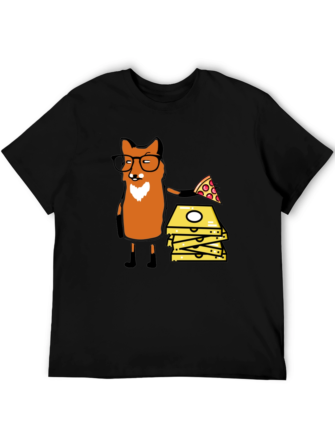 Black Fox Pizza Delivery T-Shirt - Funny Graphic Tee view 5