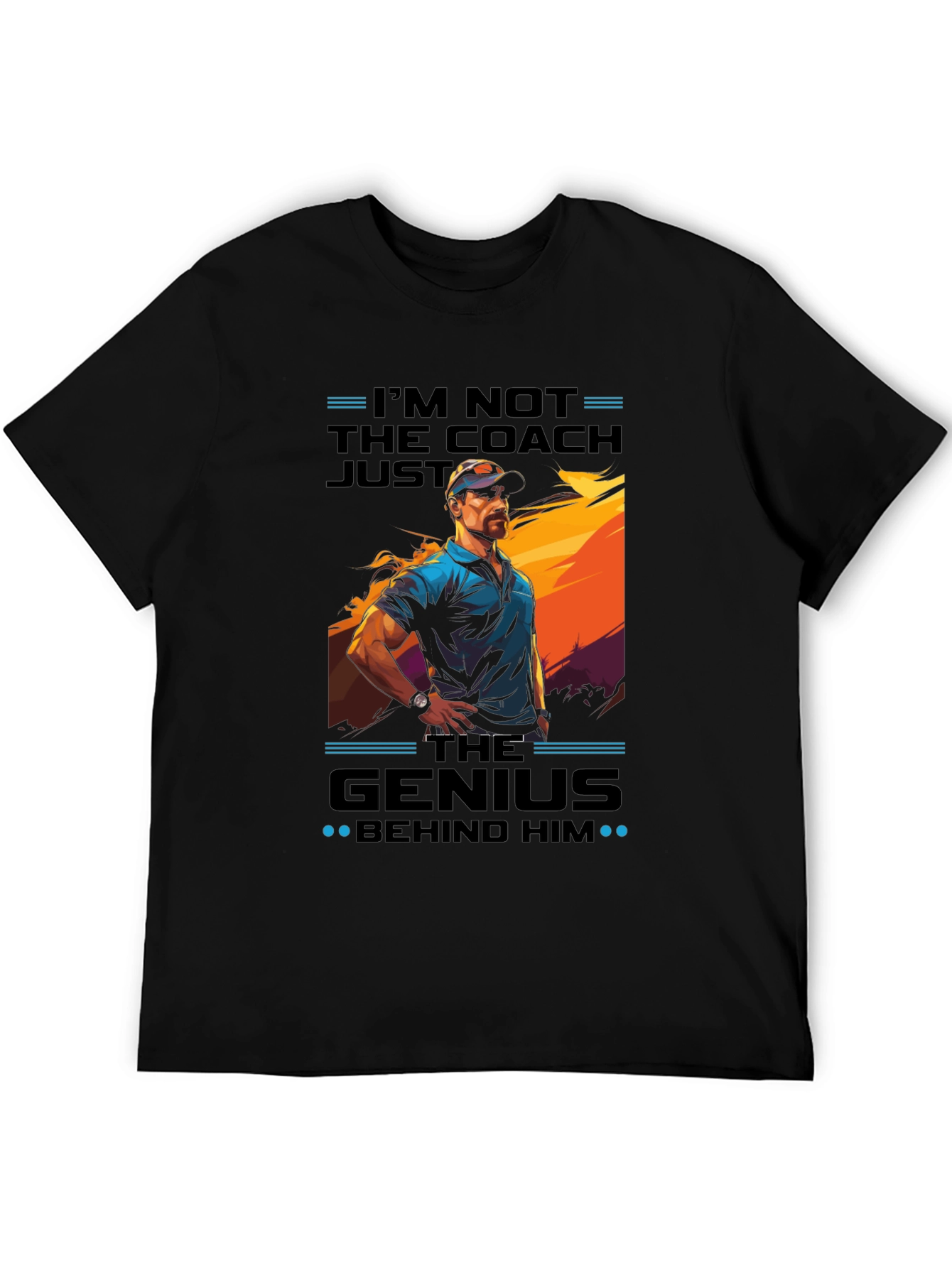 Black I'm Not The Coach, Just The Genius Graphic Tee view 5