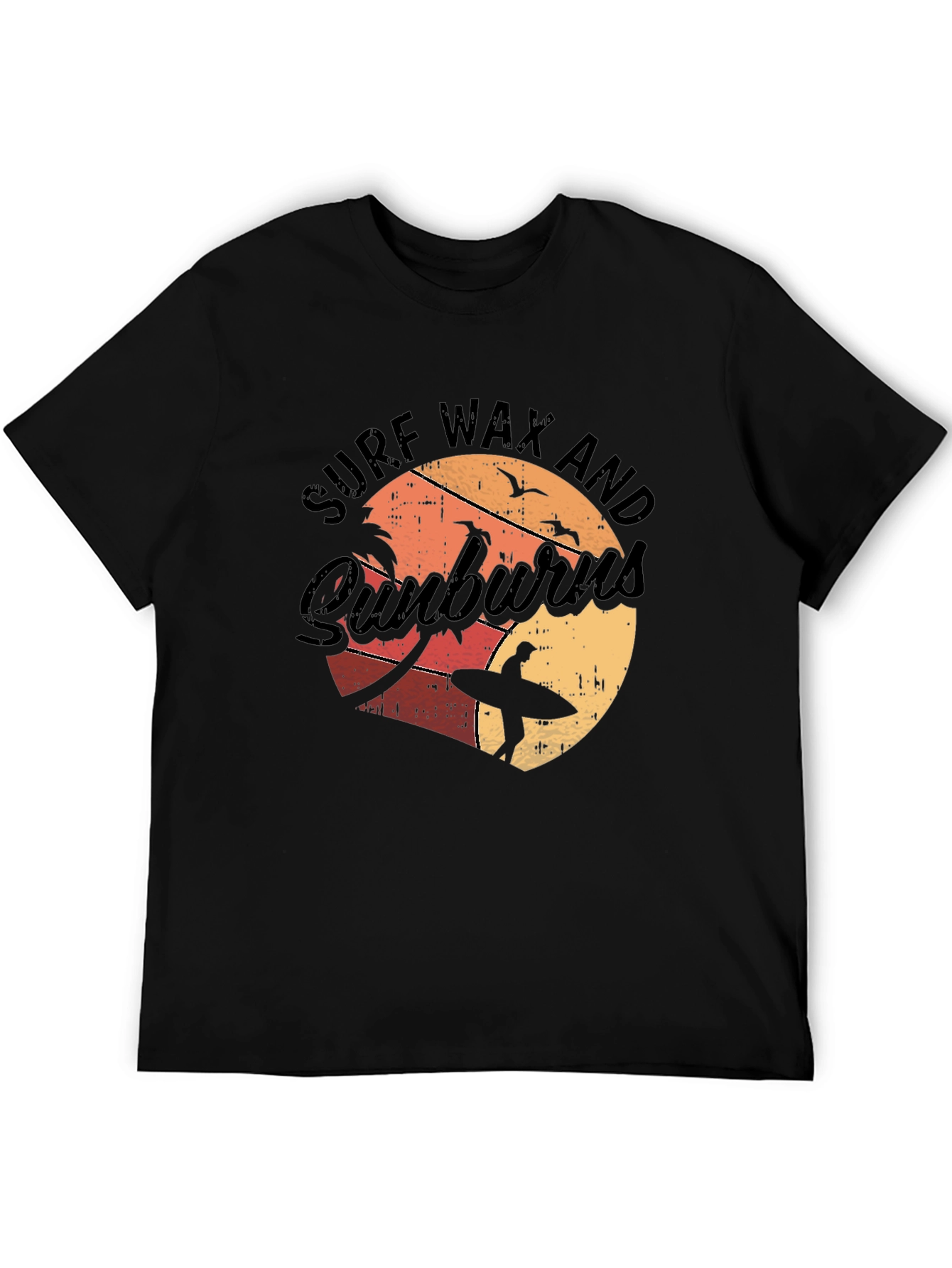 Black Surf Wax and Sunburns T-Shirt - Beach Vibes view 5