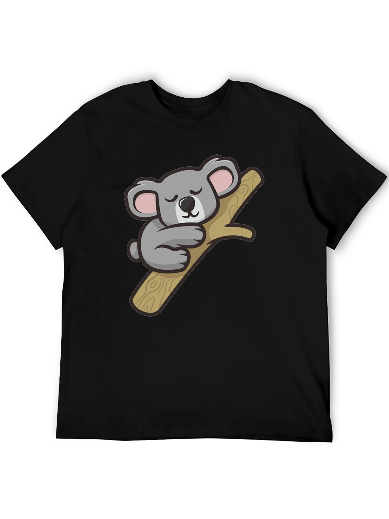 Black Cute Koala Graphic T-Shirt - Soft Cotton Tee view 5