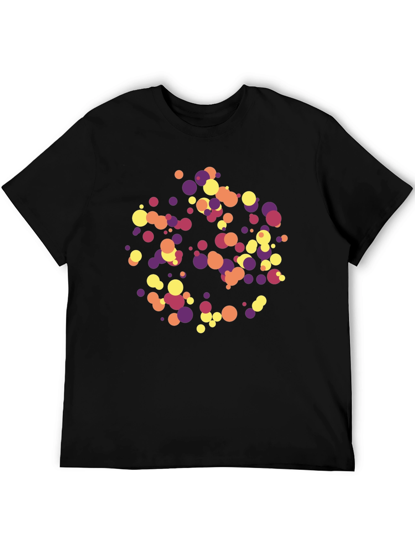 Black Abstract Circle Pattern Black T-Shirt view 5