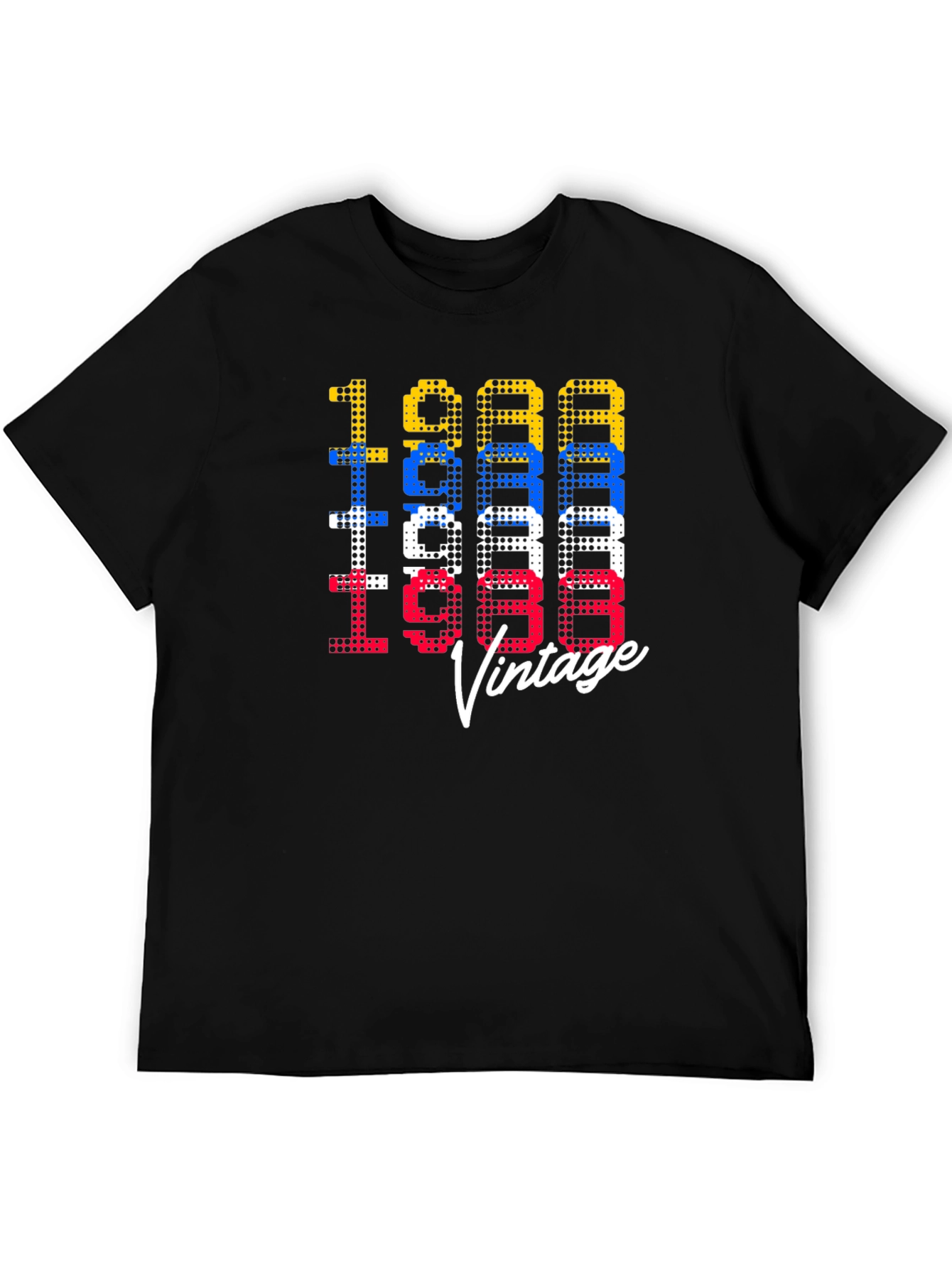 Black Retro 1988 Vintage Graphic Tee view 5