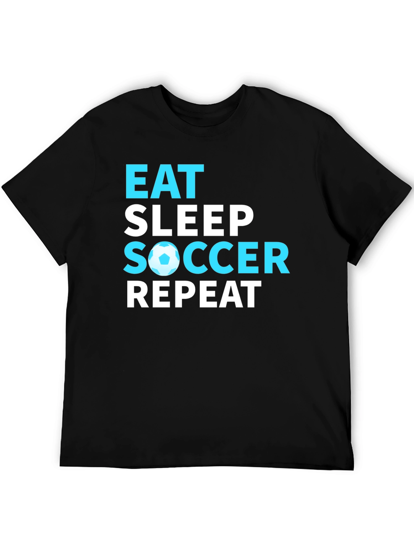 Black Eat Sleep Soccer Repeat Graphic T-Shirt view 5