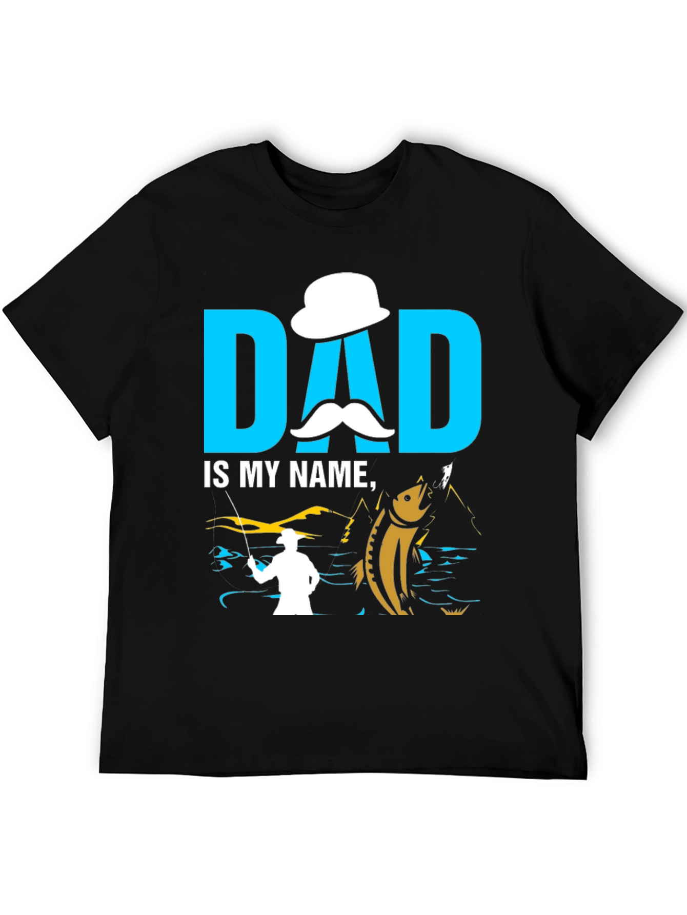 Black Dad is My Name Fishing T-Shirt view 5