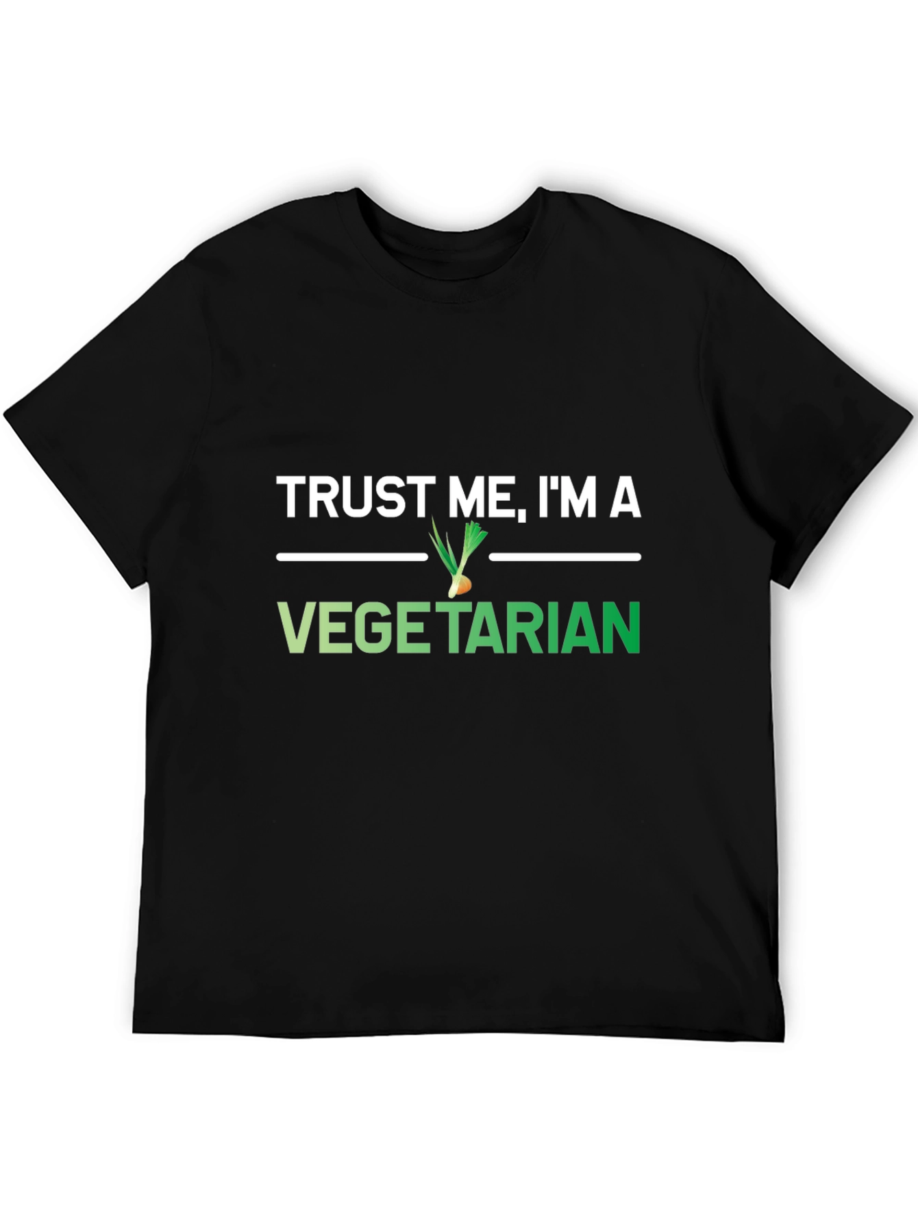 Black Trust Me, I'm a Vegetarian T-Shirt - Funny Graphic Tee view 5