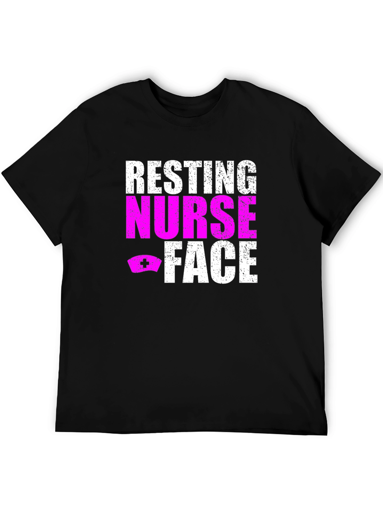 Black Resting Nurse Face Graphic T-Shirt view 5